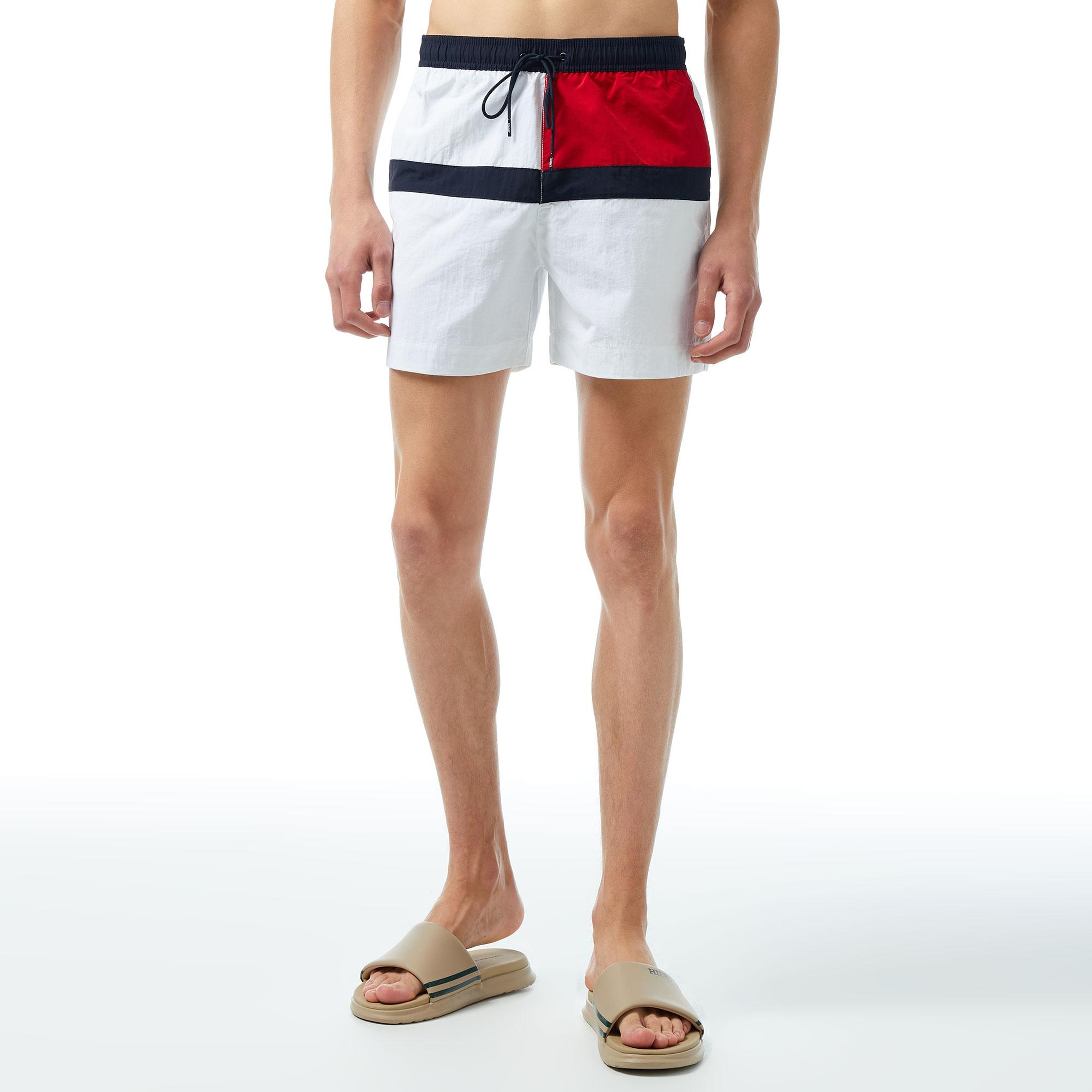 Tommy Hilfiger Medium Drawstring Erkek Beyaz Mayo Şort