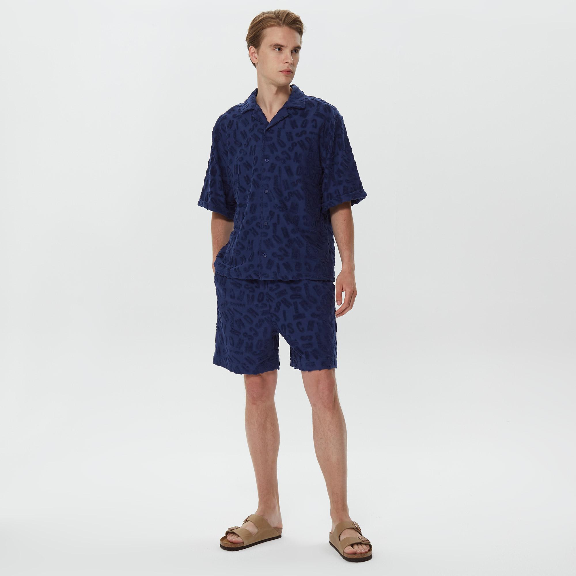 Moschino Camicia Erkek Mavi Gömlek