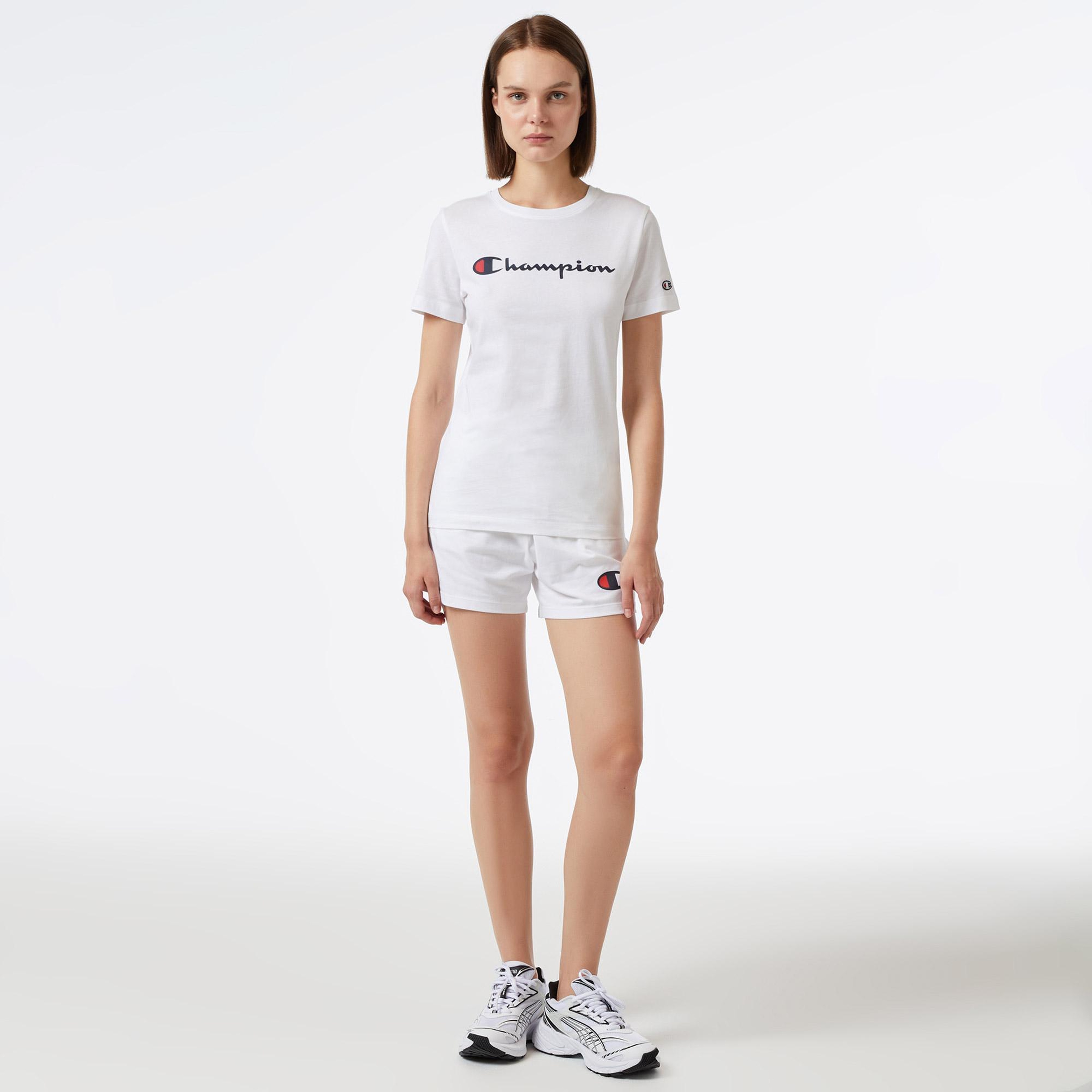 Champion Crewneck Kadın Beyaz T-Shirt