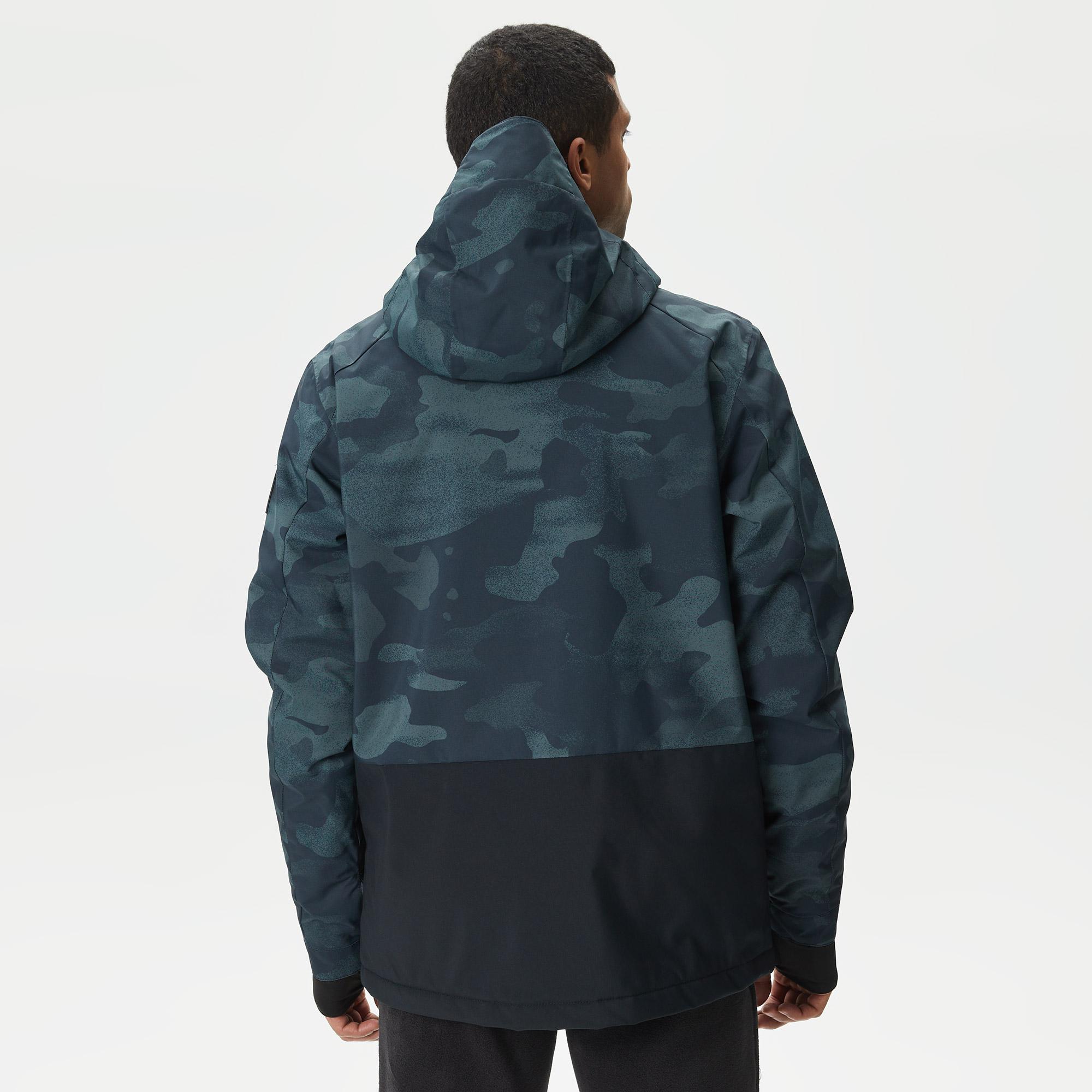 Quiksilver Mission Printed Block Erkek Mavi Kayak Montu