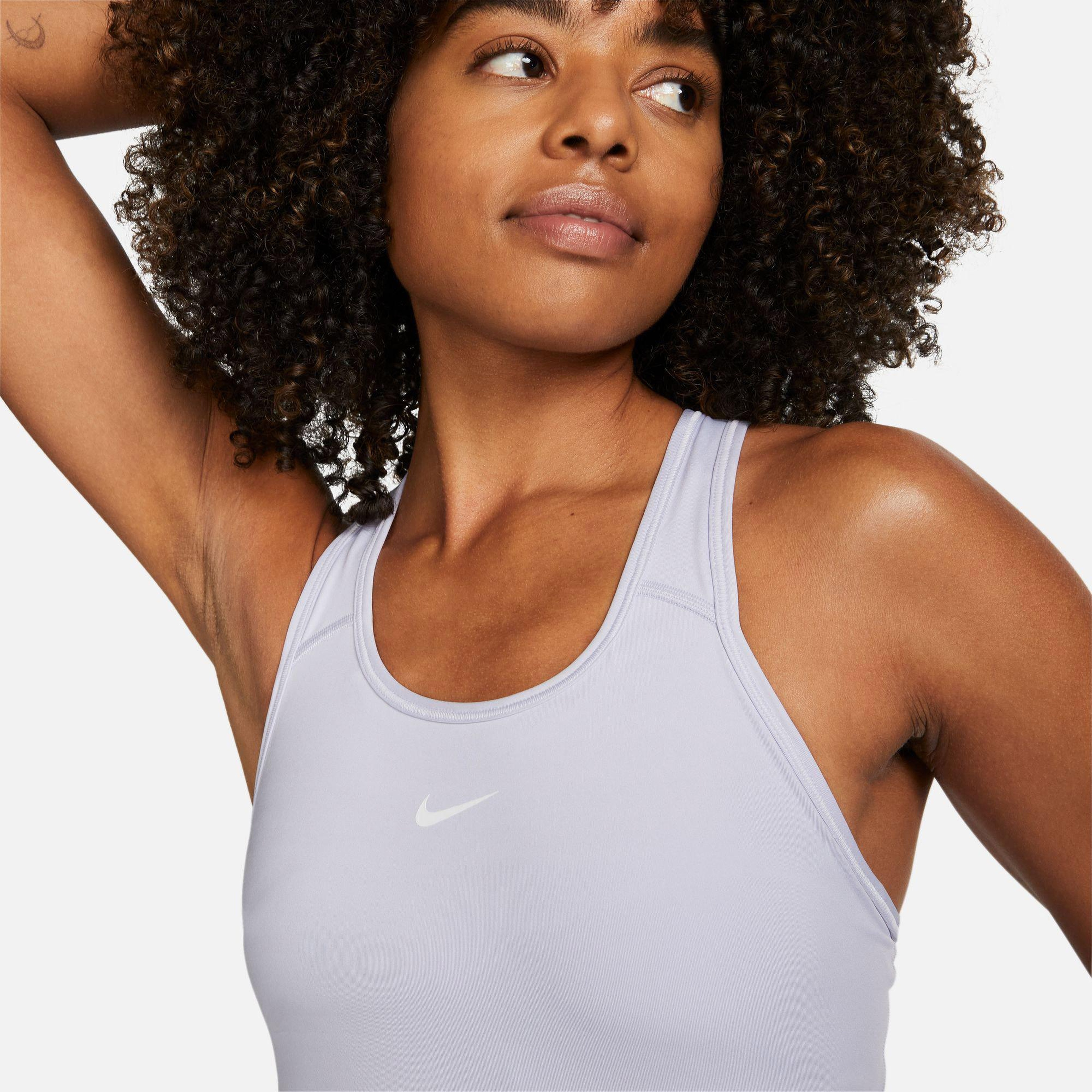 Nike Dri-Fit Swoosh Kadın Mor Bra