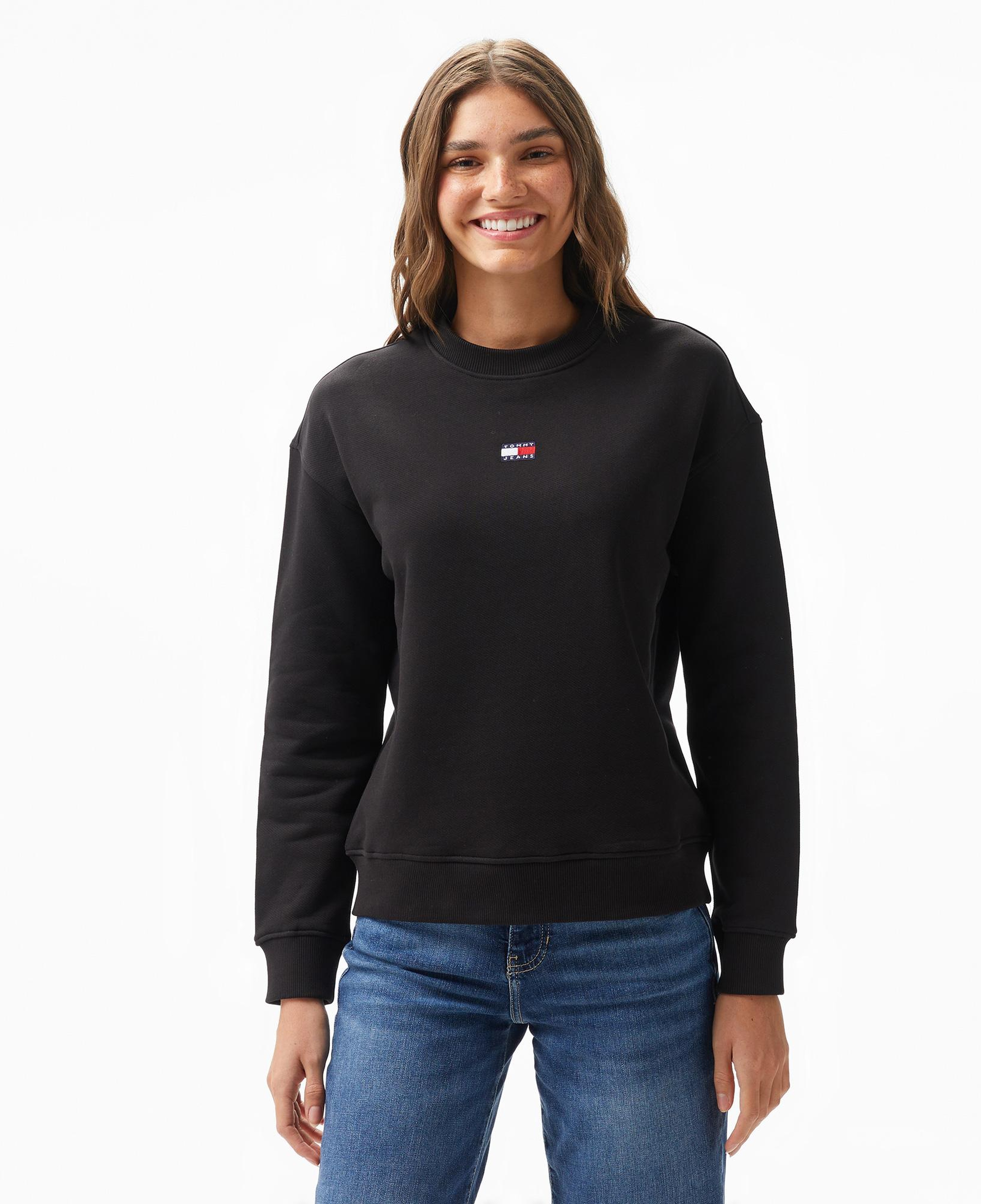 Tommy Hilfiger Badge Kadın Siyah Sweatshirt