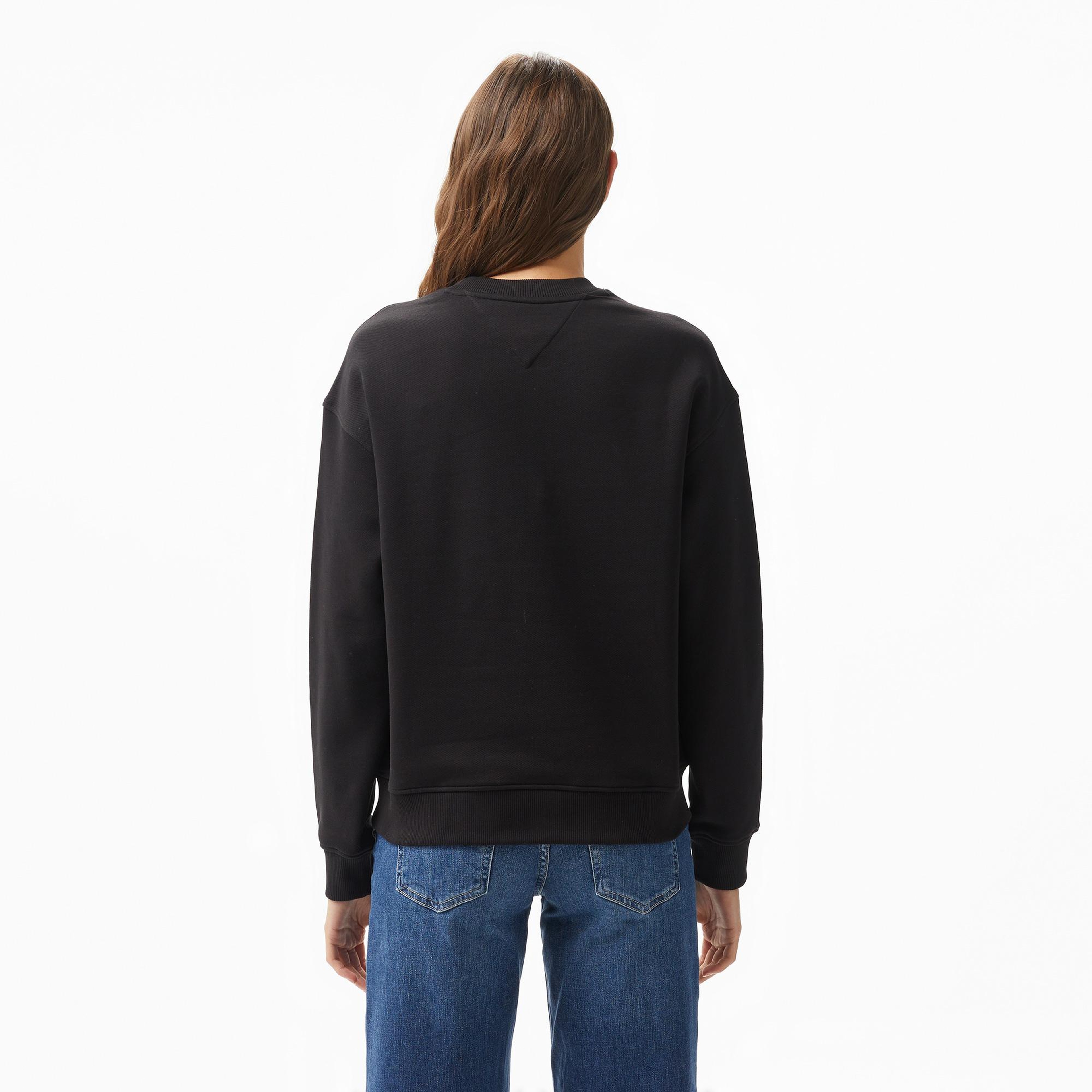 Tommy Hilfiger Badge Kadın Siyah Sweatshirt