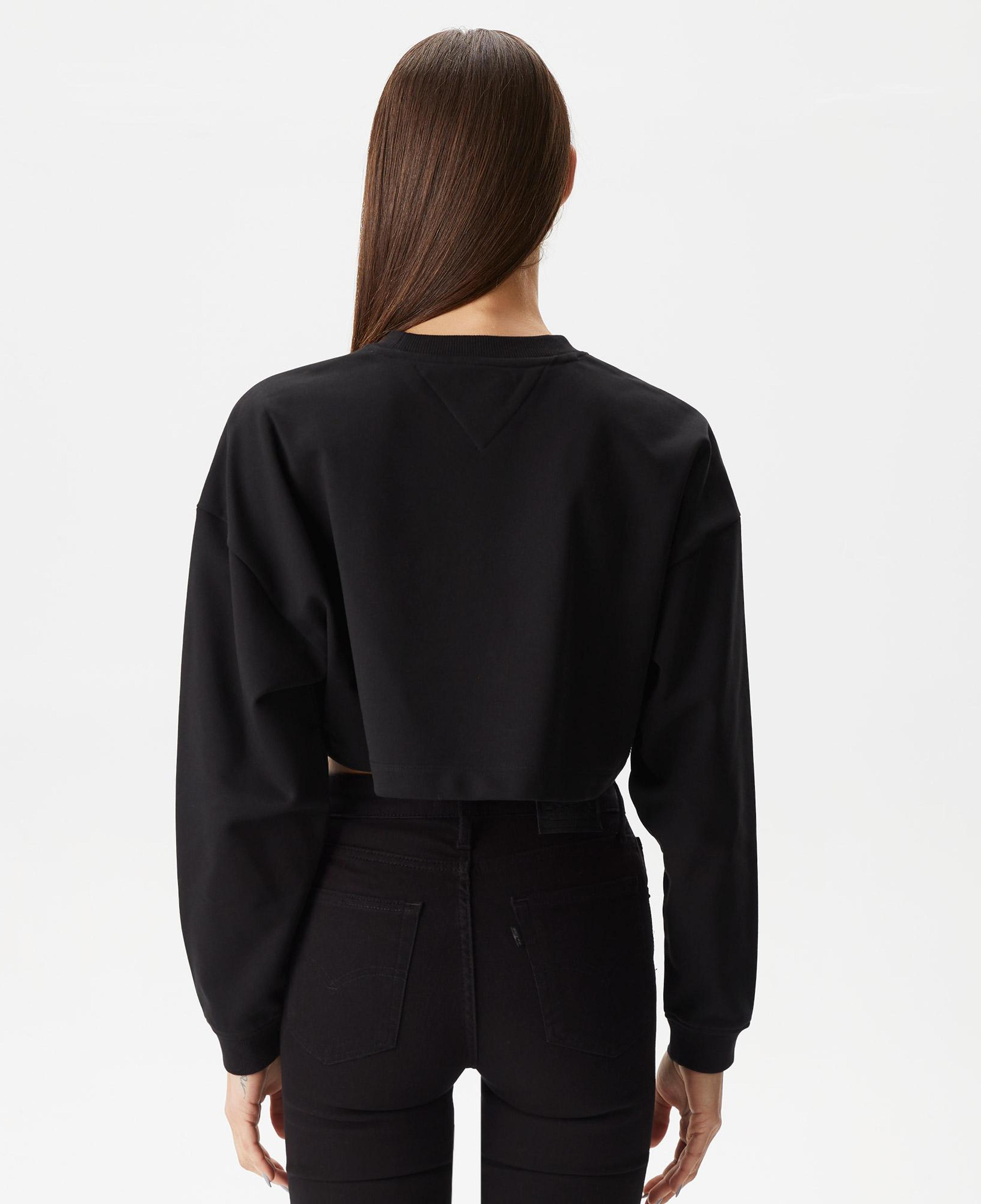 Tommy Jeans Relaxential Logo 1+ Crew Kadın Siyah Sweatshirt