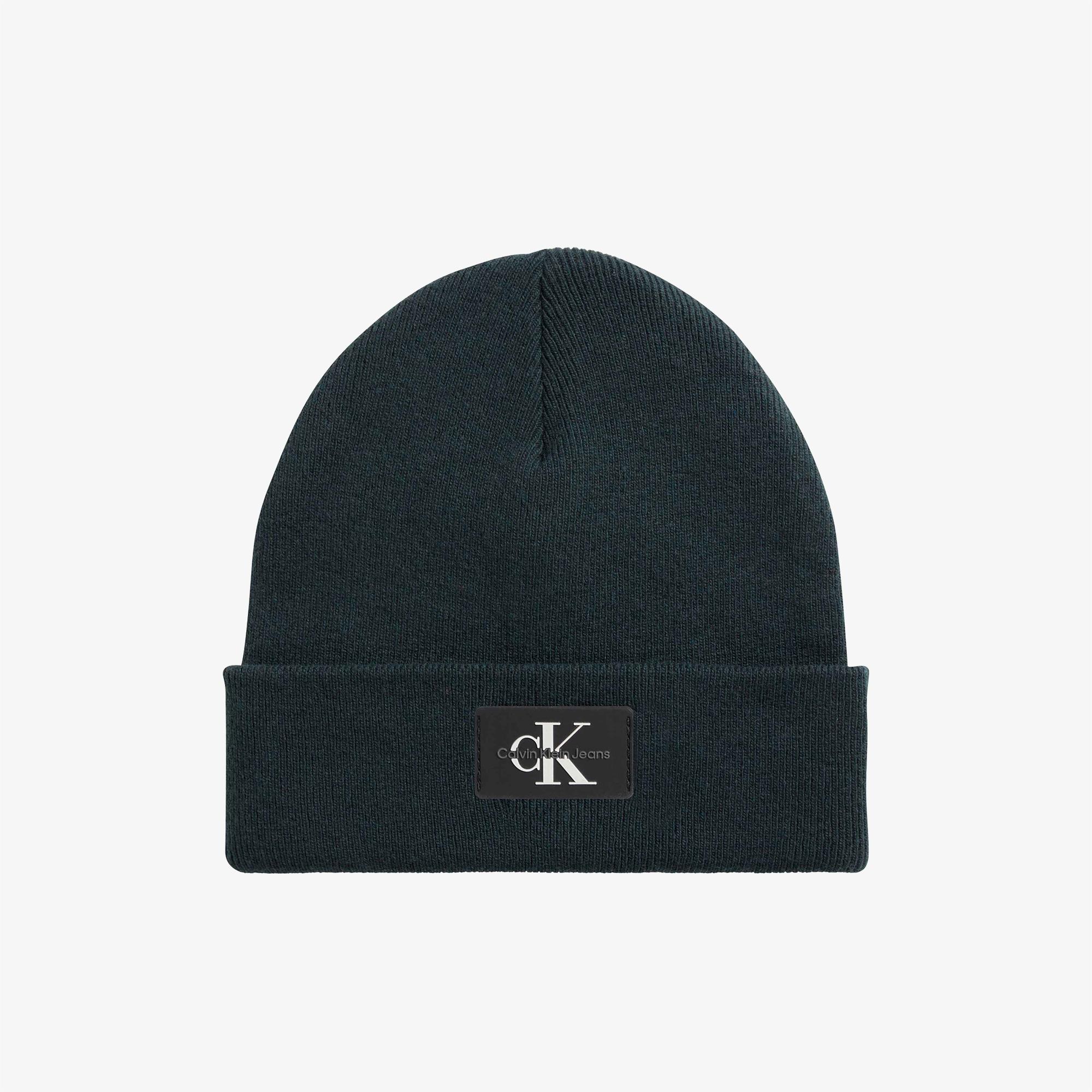 Calvin Klein Jeans Monologo Patch Non-Rib Erkek Yeşil Bere