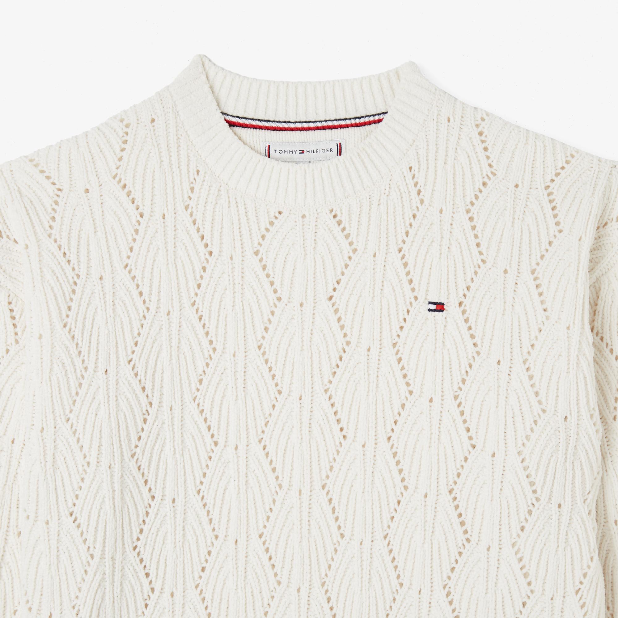 Tommy Hilfiger Chenılle Çocuk Sarı Kazak