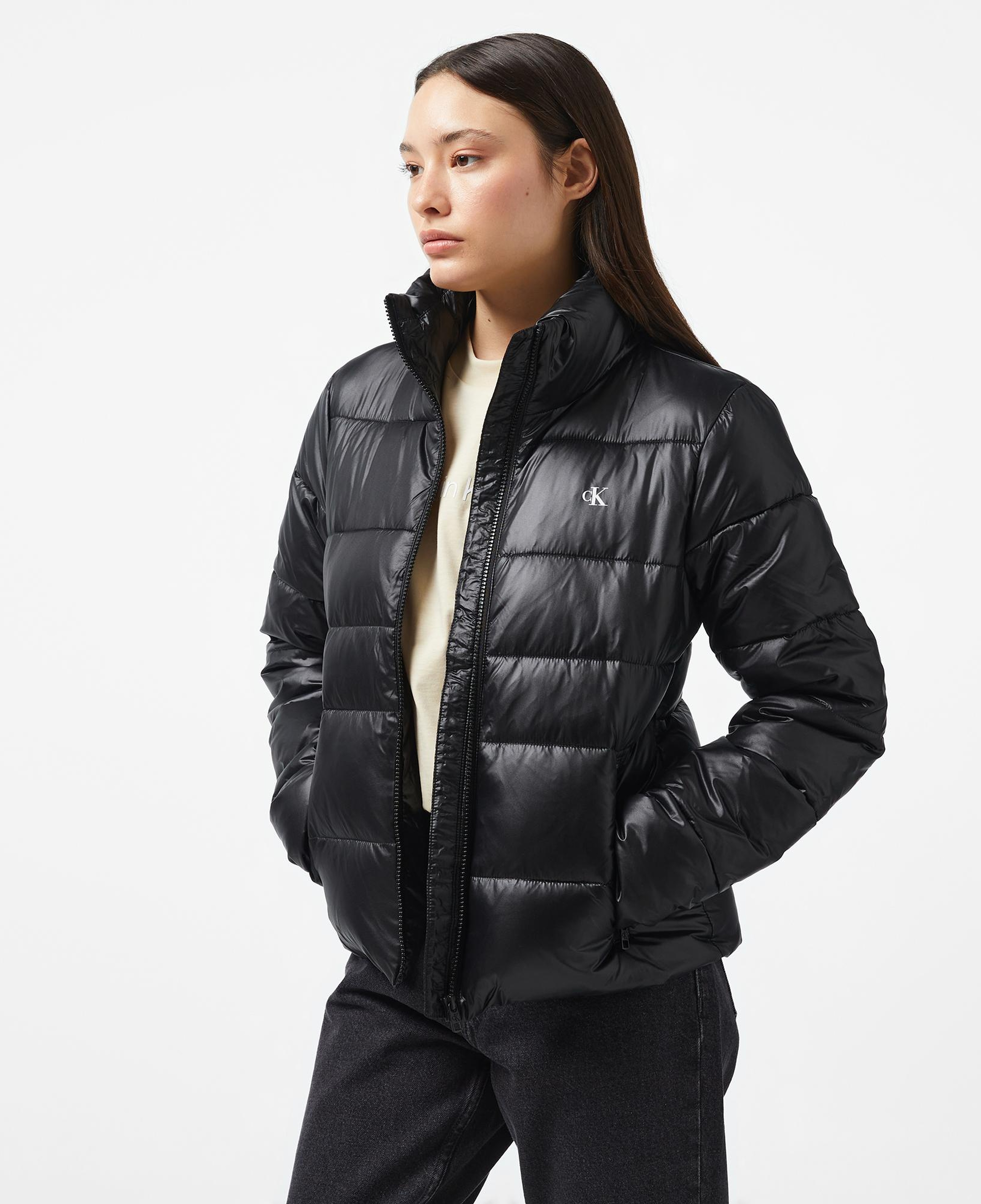 Calvin Klein Jeans Padded Fitted Kadın Siyah Ceket