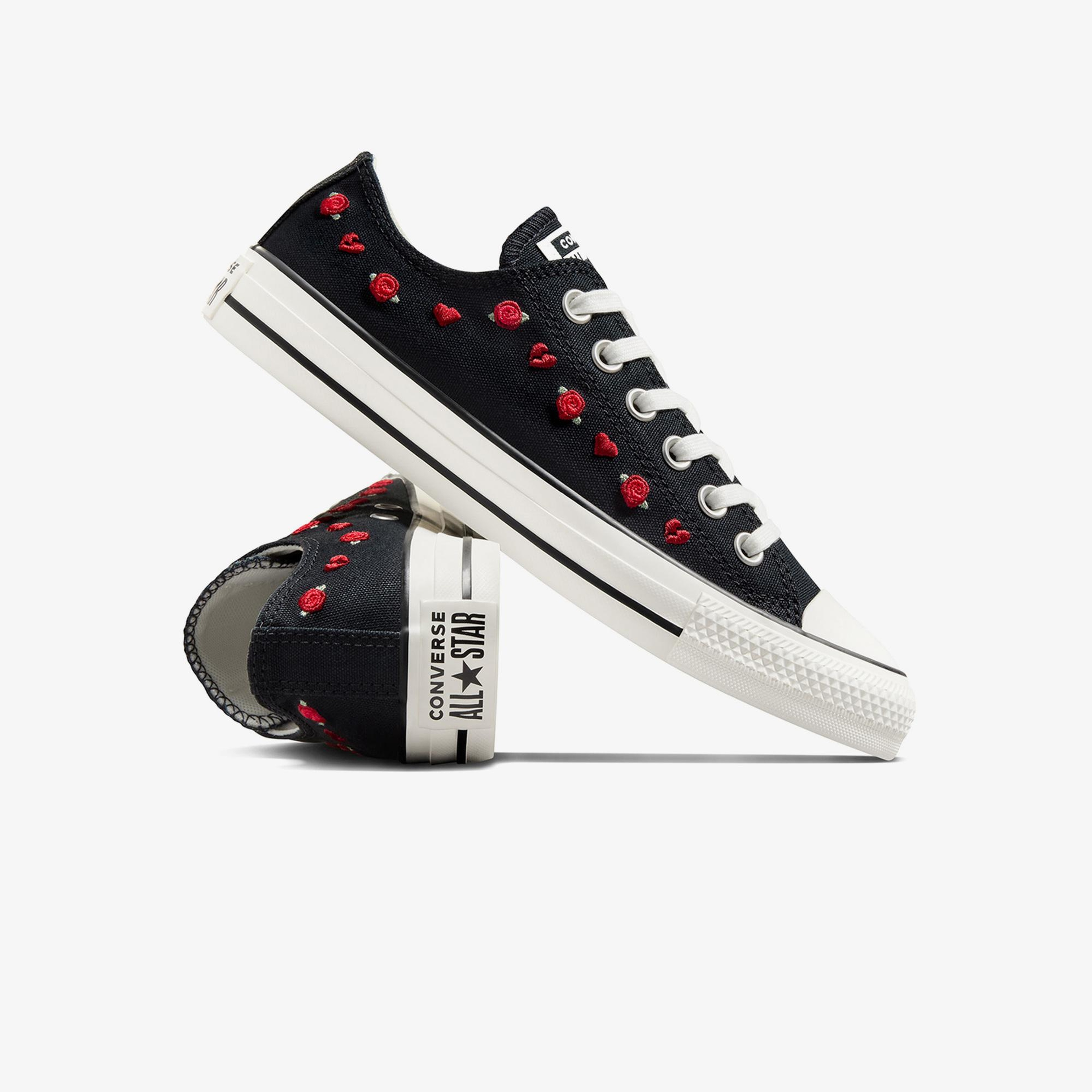 Converse Chuck Taylor All Star Valentine's Day Roses Kadın Siyah Sneaker