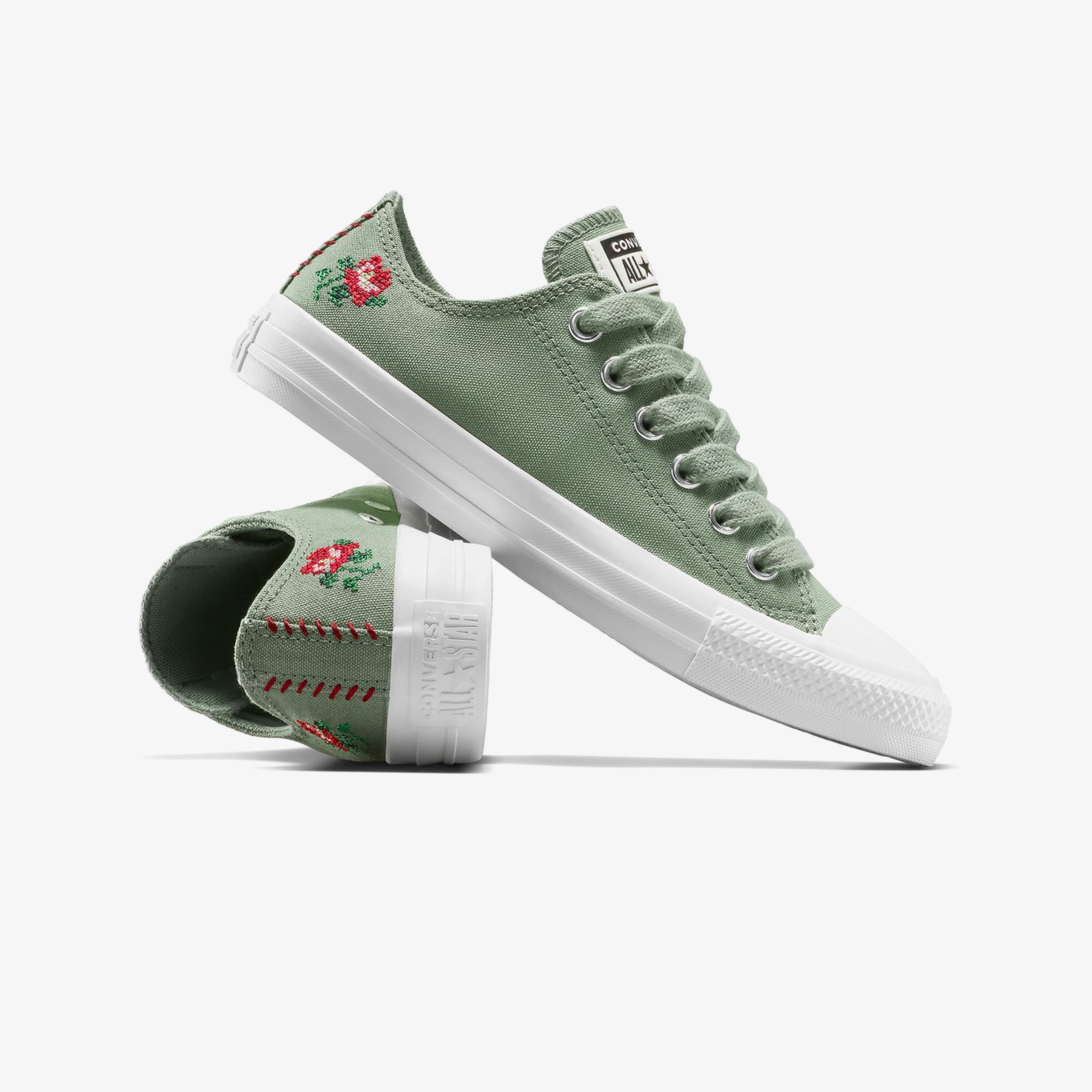 Converse Chuck Taylor All Star Rose Cross Stitch Kadın Yeşil Sneaker