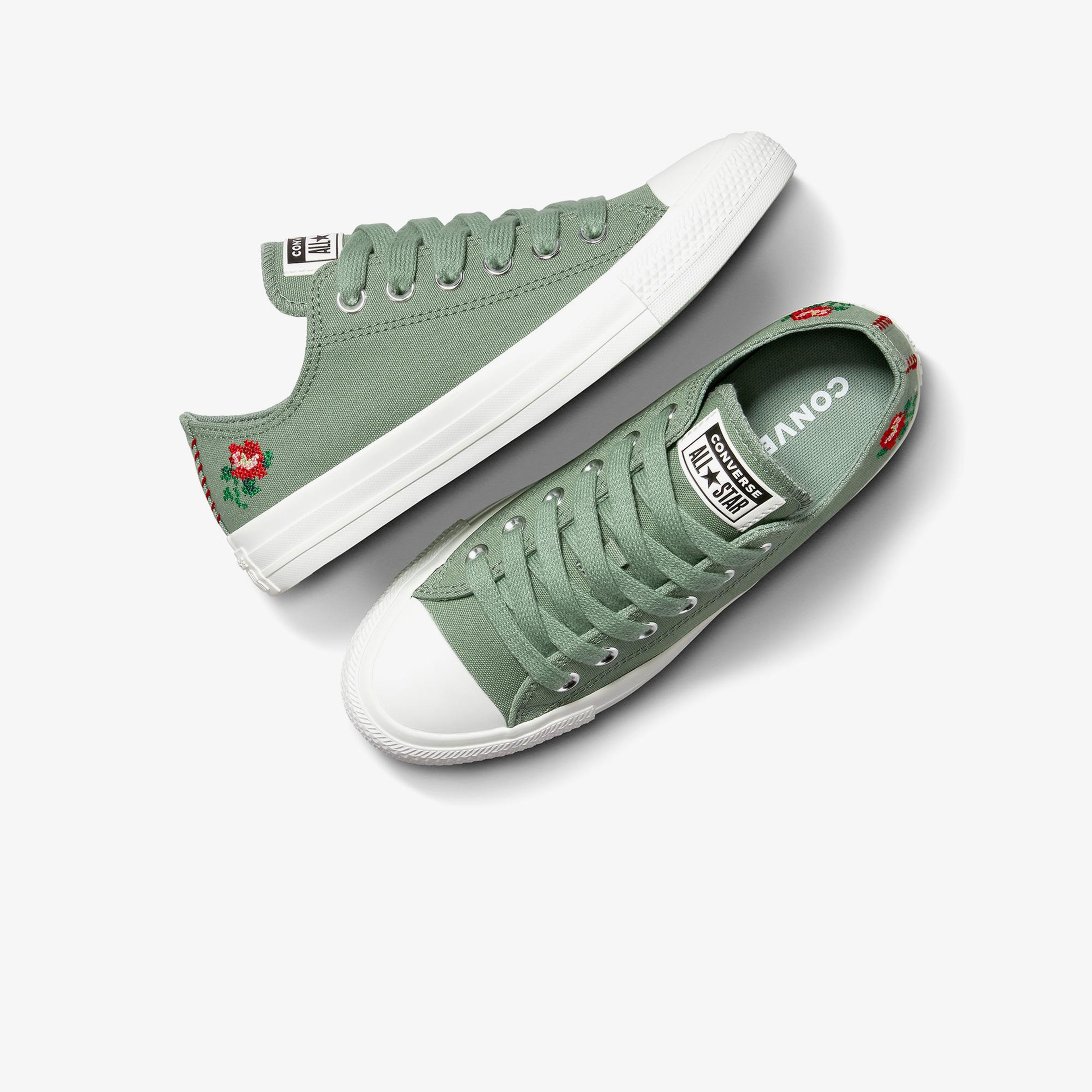 Converse Chuck Taylor All Star Rose Cross Stitch Kadın Yeşil Sneaker