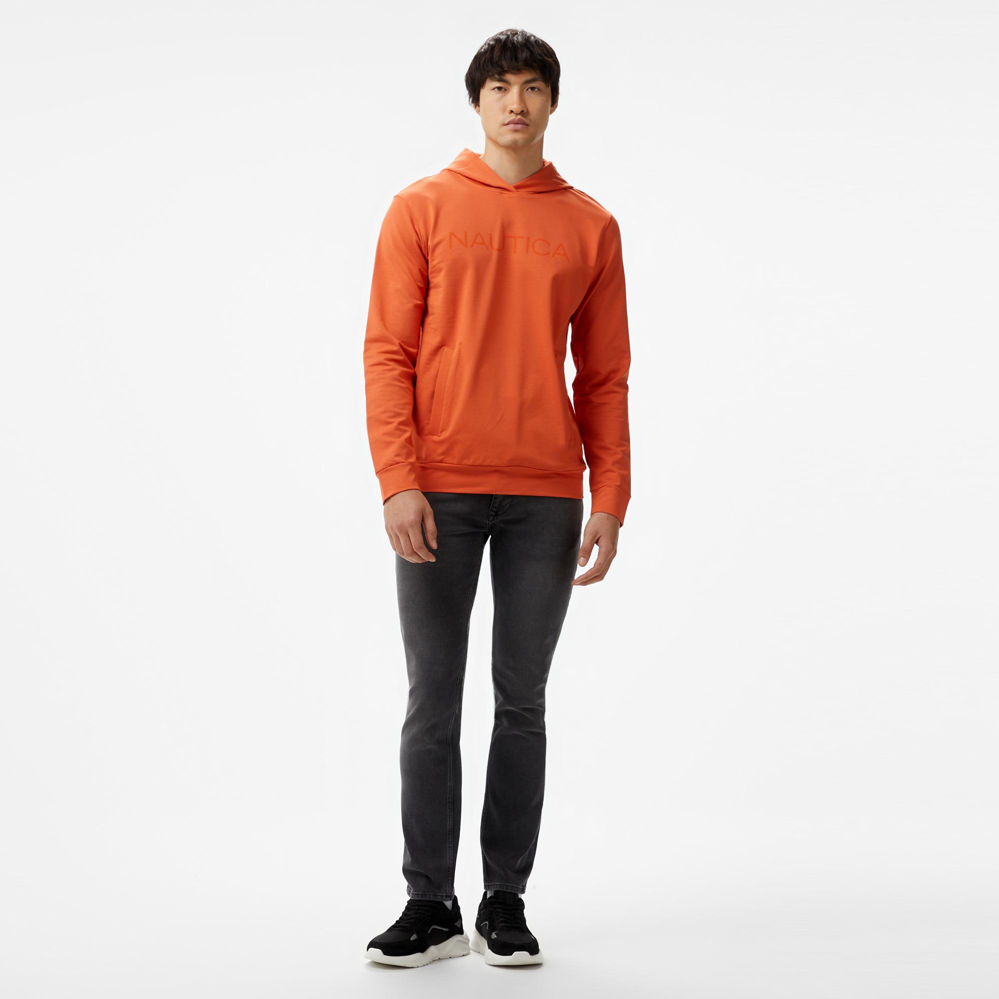 Nautica Erkek Turuncu Standart Fit Sweatshirt