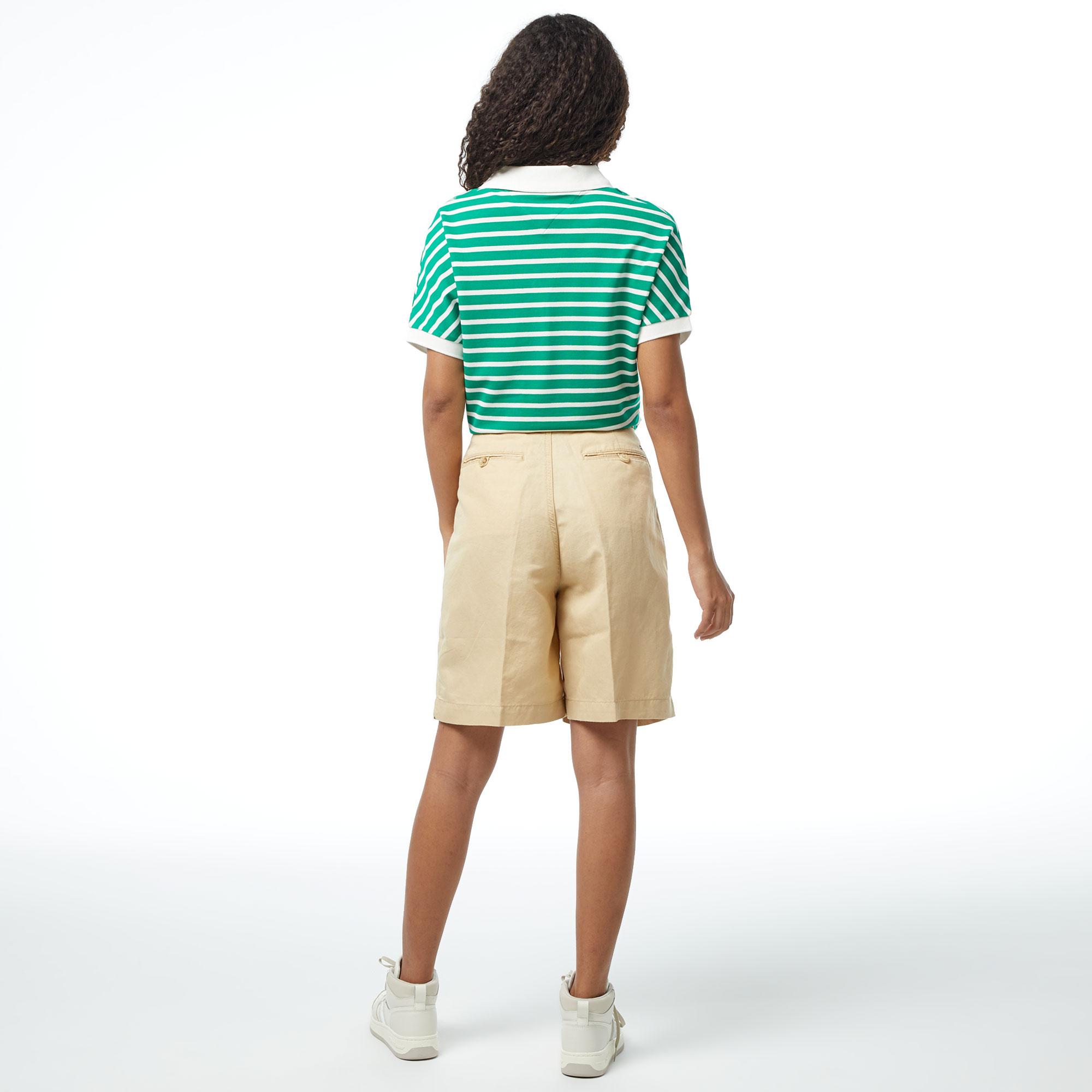 Tommy Hilfiger Cotton Linen Bermuda Kadın Bej Şort