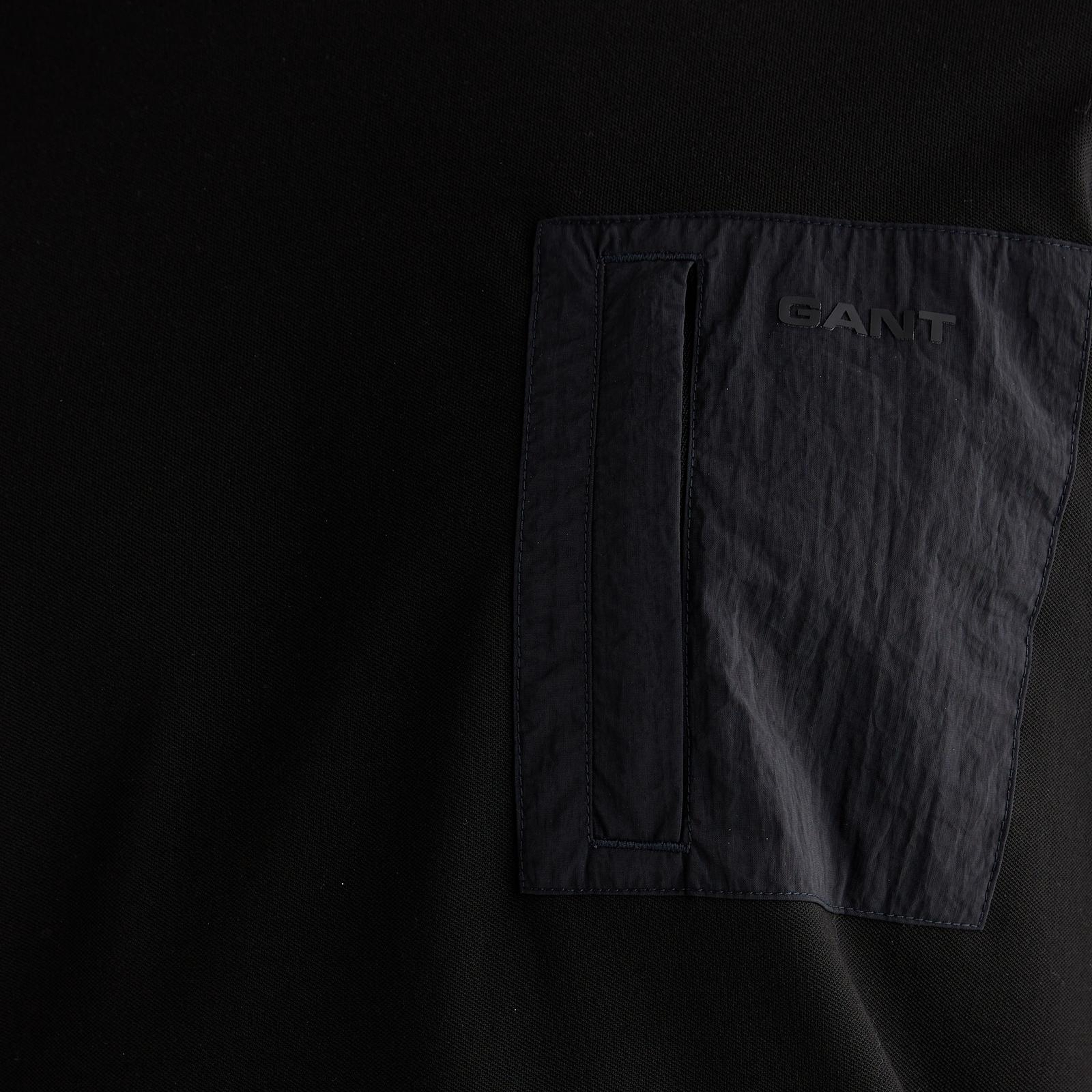 GANT Erkek Siyah Regular Fit Bisiklet Yaka T-Shirt