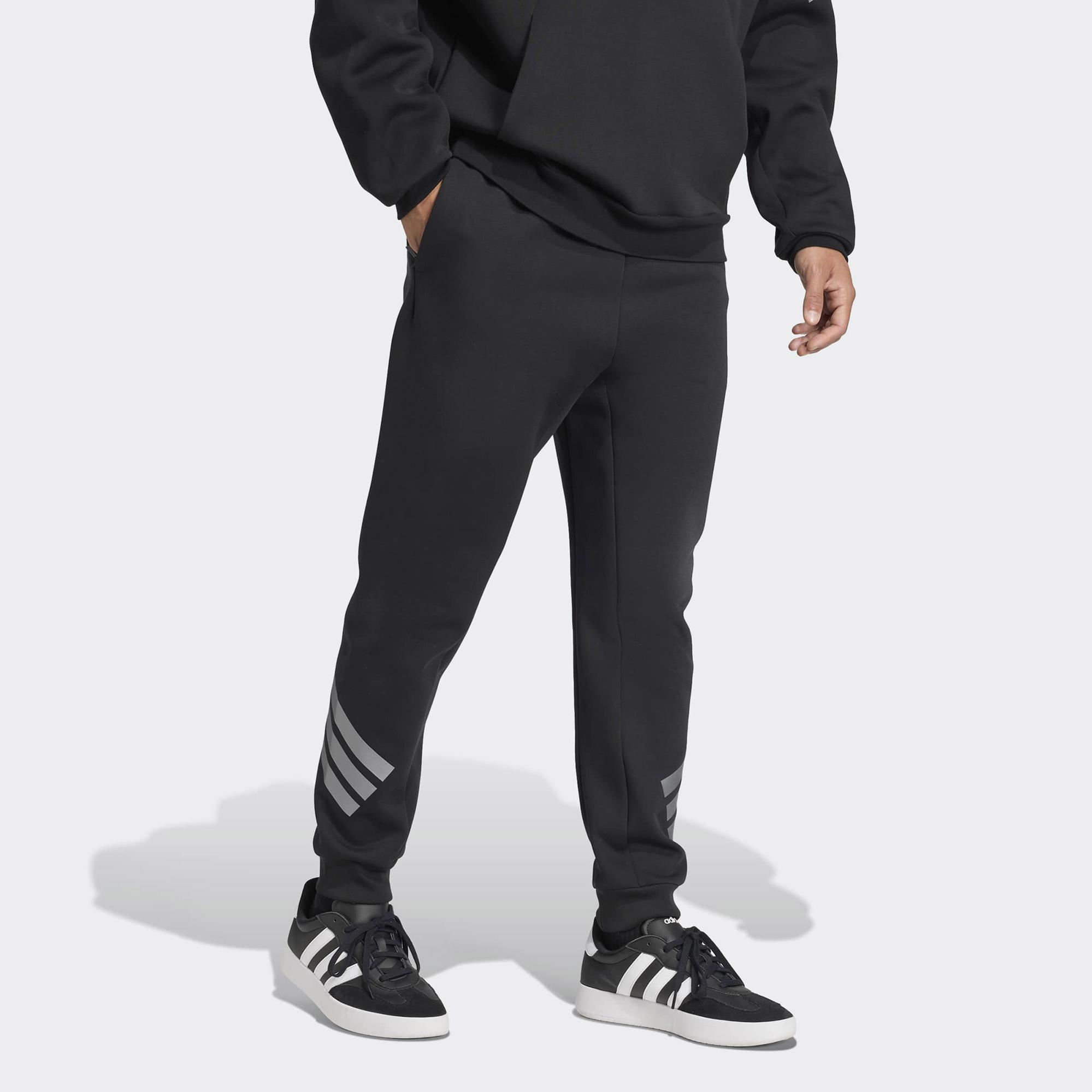 adidas Future icons 3 Stripes Erkek Siyah Eşofman Altı