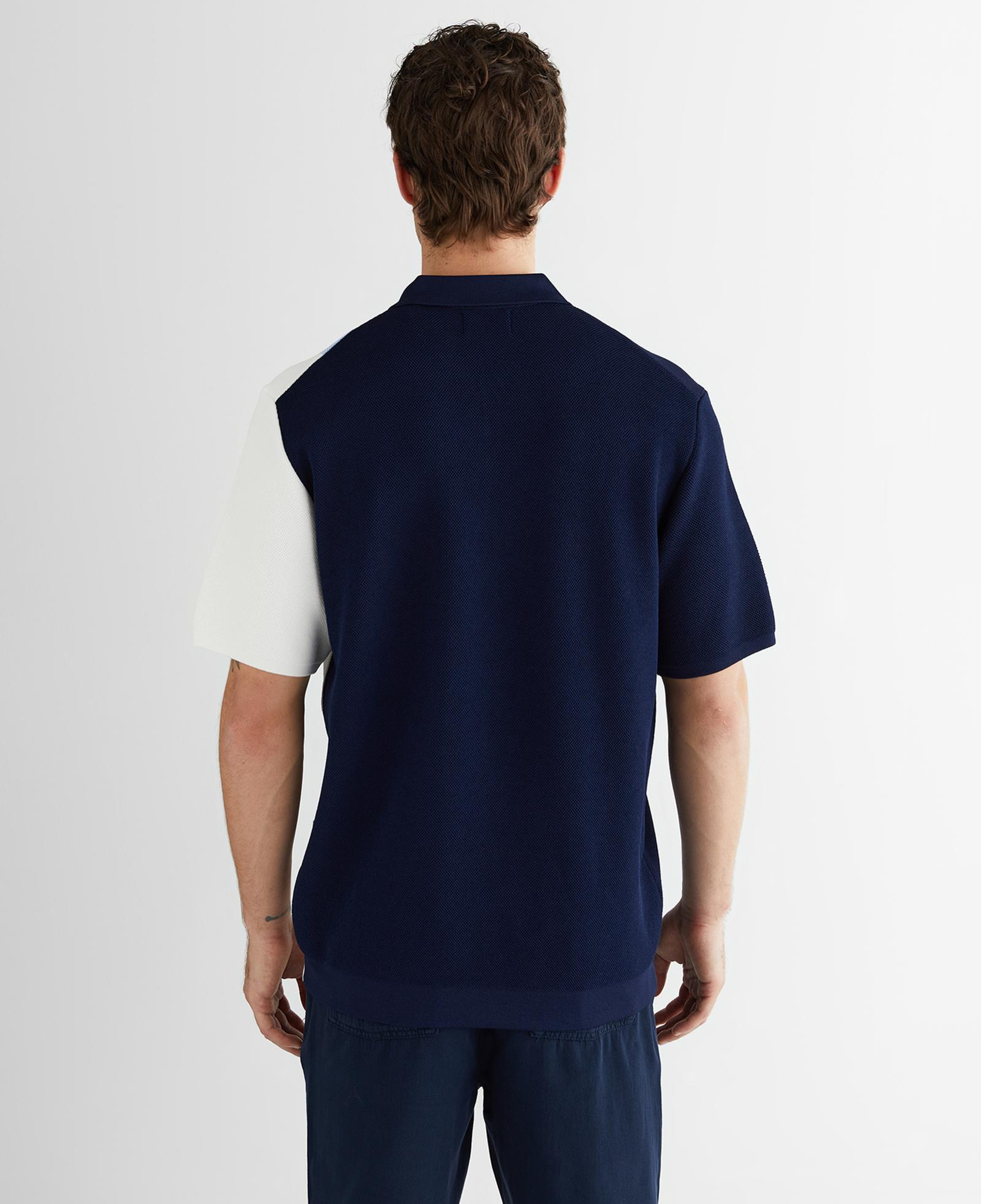 GANT Erkek Lacivert Regular Fit Renk Bloklu Triko