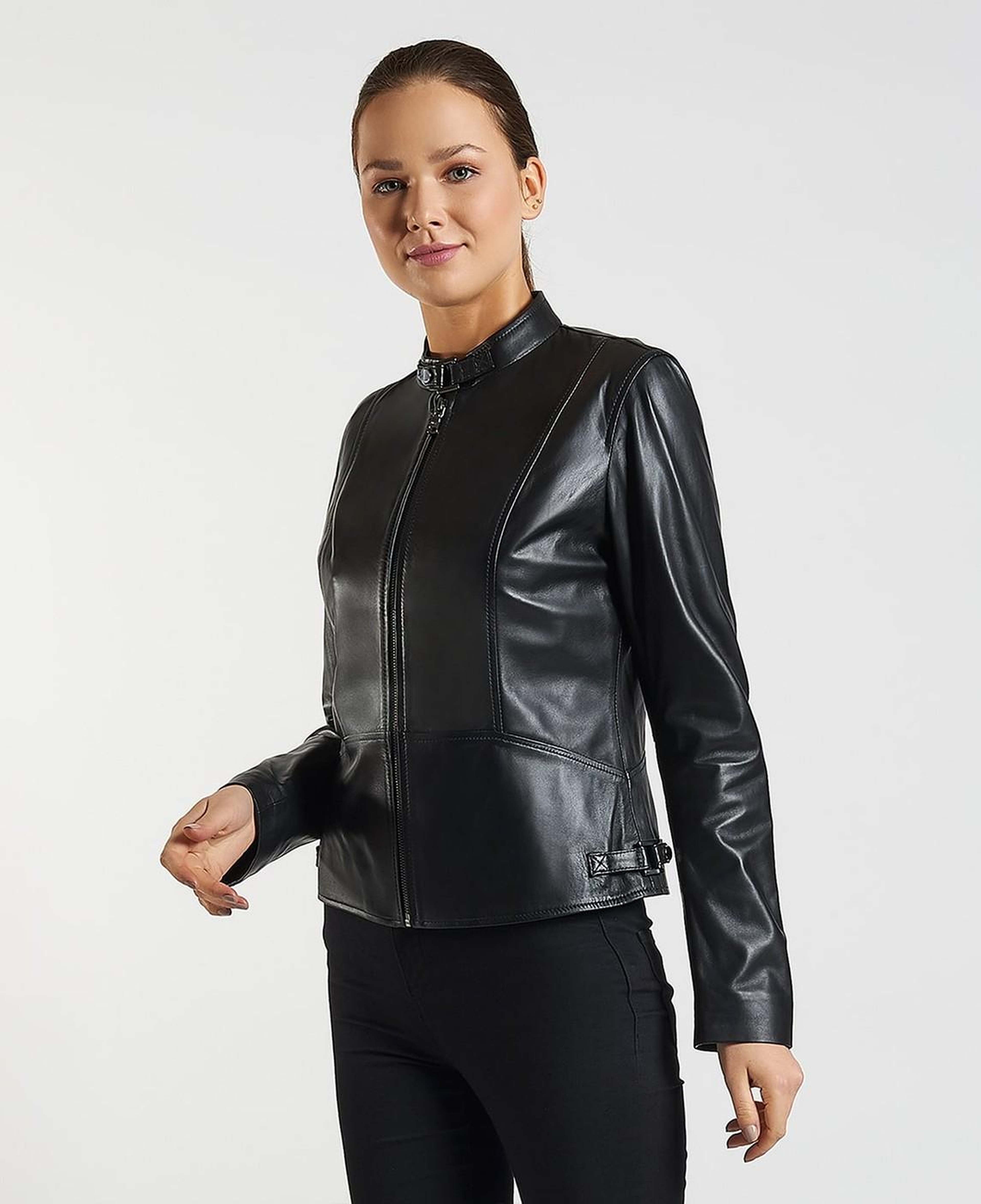 Paride Siyah Kadın Deri Ceket