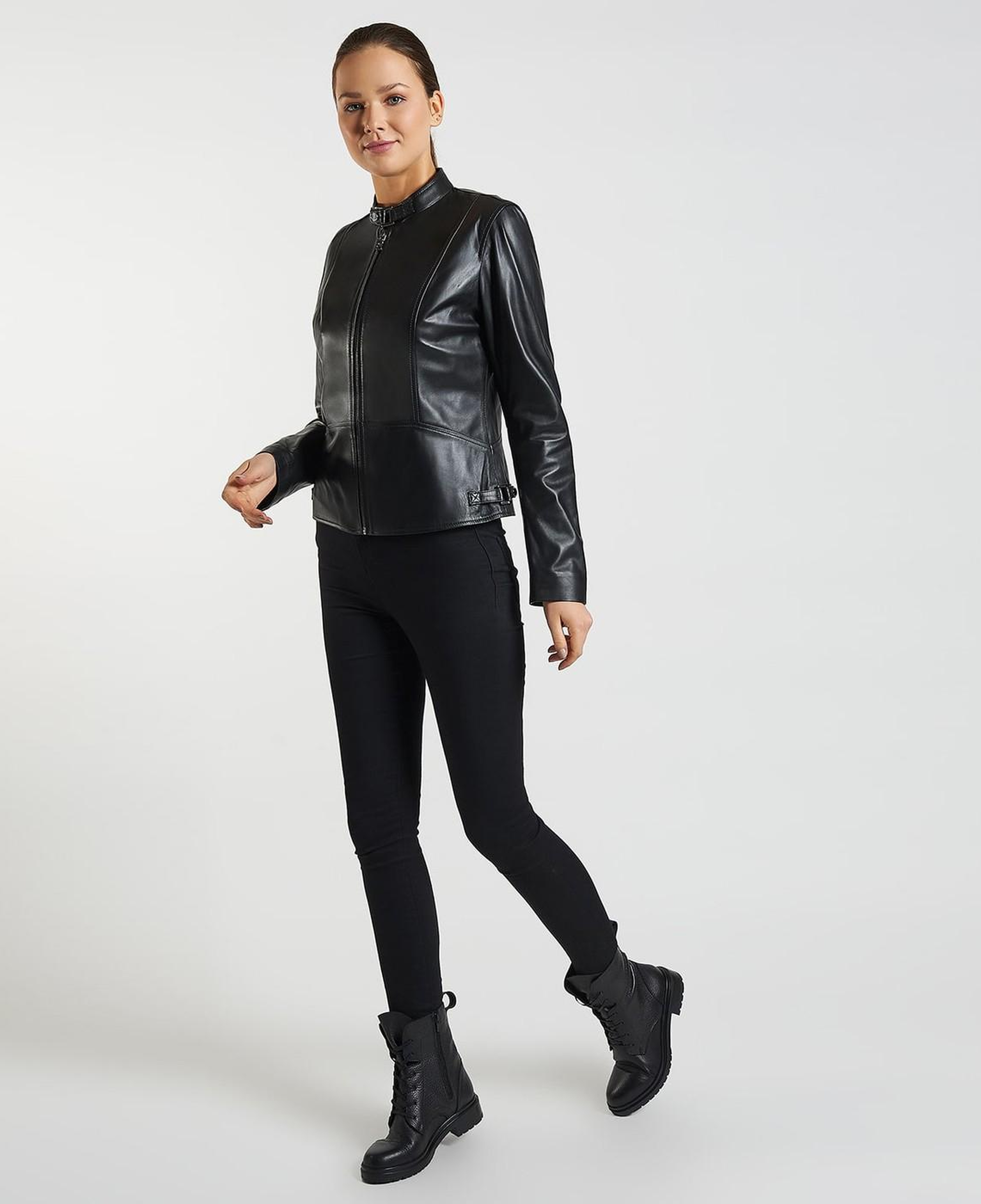 Paride Siyah Kadın Deri Ceket