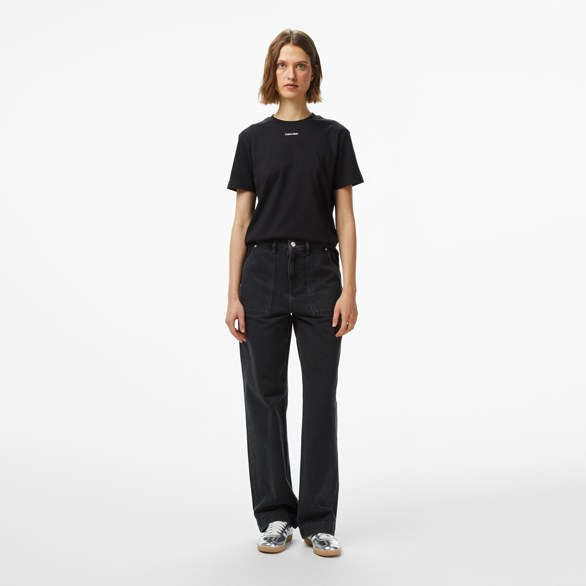 Calvin Klein Classic Logo Kadın Siyah T-Shirt