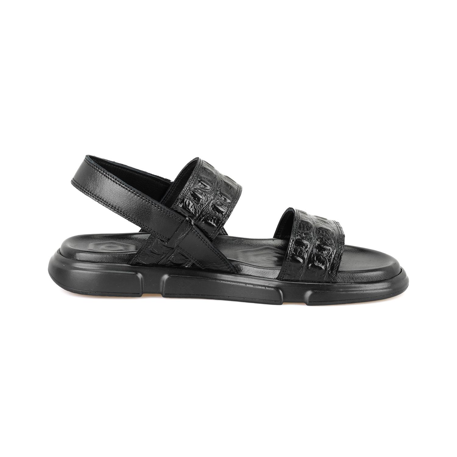 Ellery Siyah Erkek Deri Sandalet