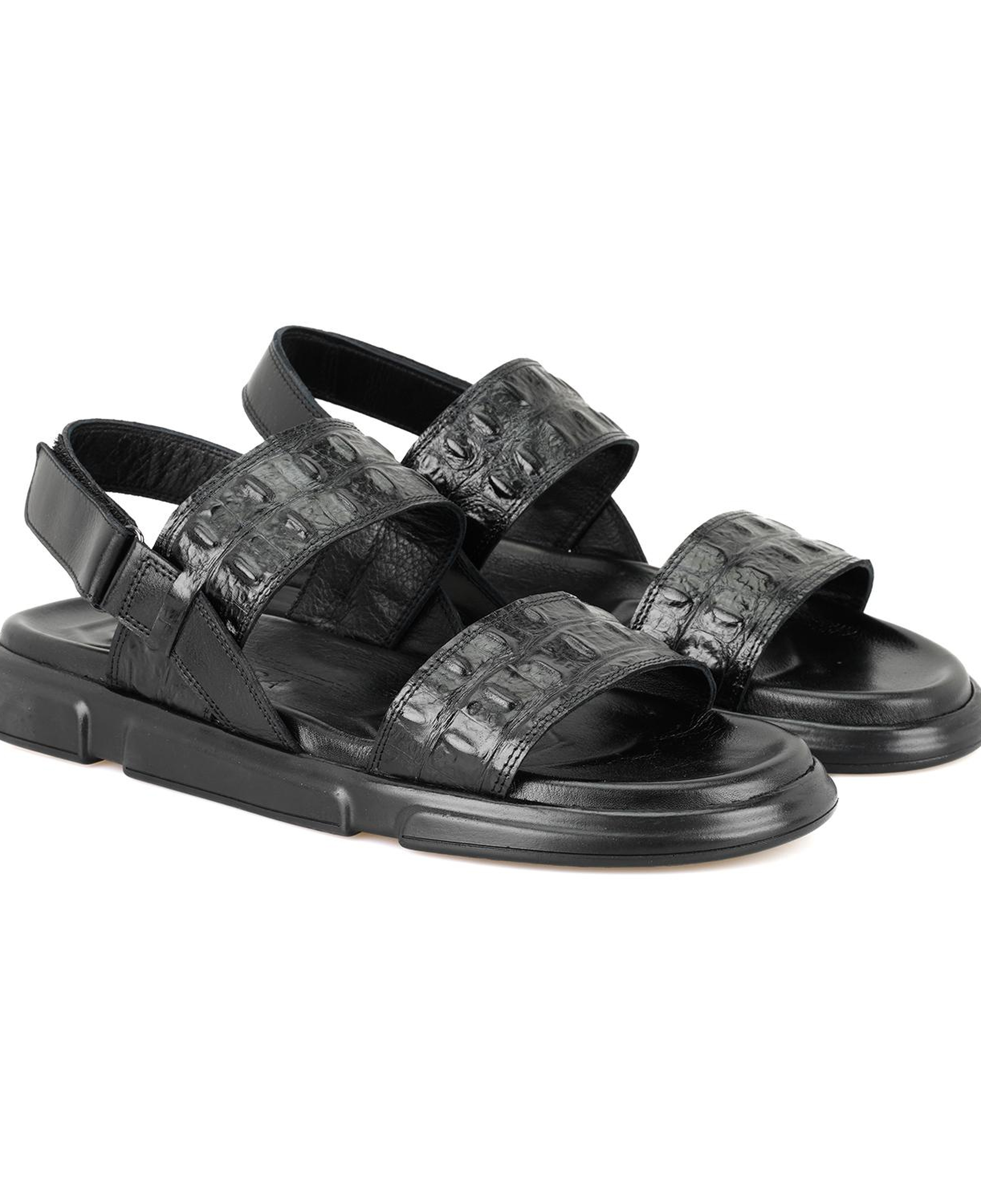 Ellery Siyah Erkek Deri Sandalet