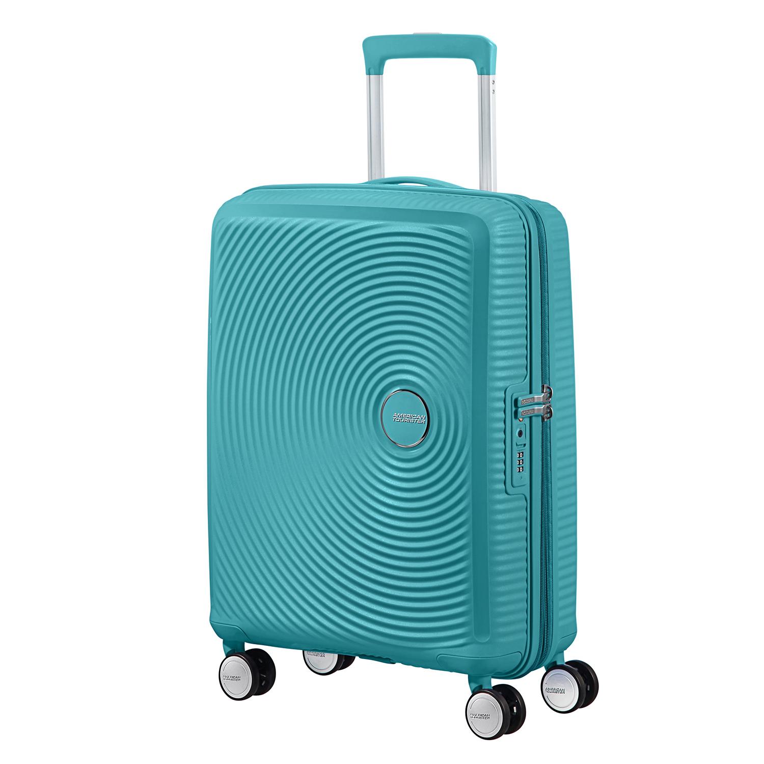 American Tourister Turkuaz Soundbox - Körüklü 55/20 Kabin Boy Sert Valiz