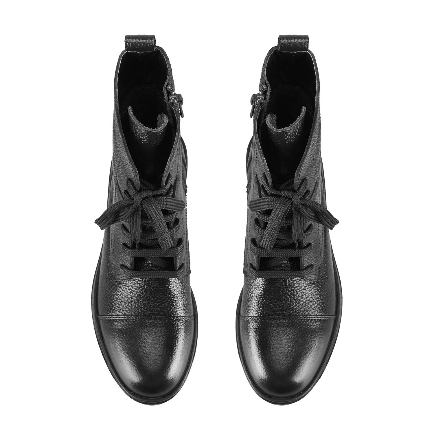 Lias Siyah Kadın Fermuarlı Deri Bot