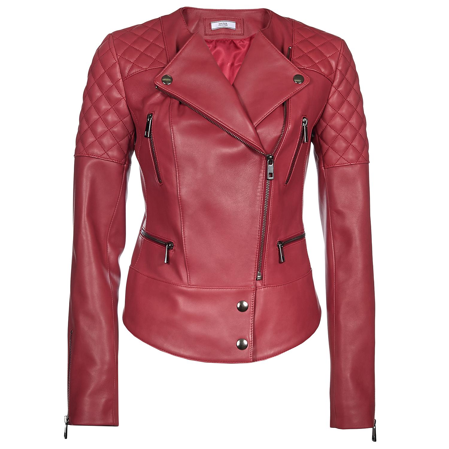 Kırmızı Adonita Kadın Deri Mont