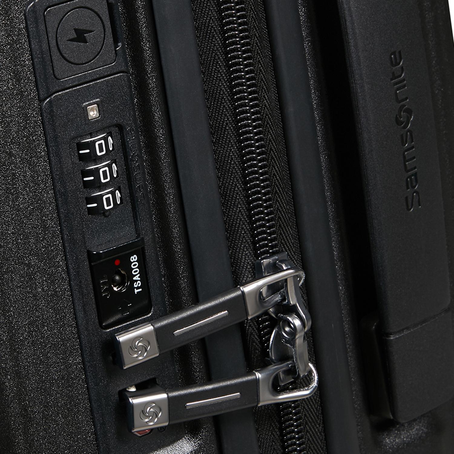 Samsonite Siyah Spinner Nuon Körüklü 4 Tekerlekli 55 cm Kabin Boy Valiz