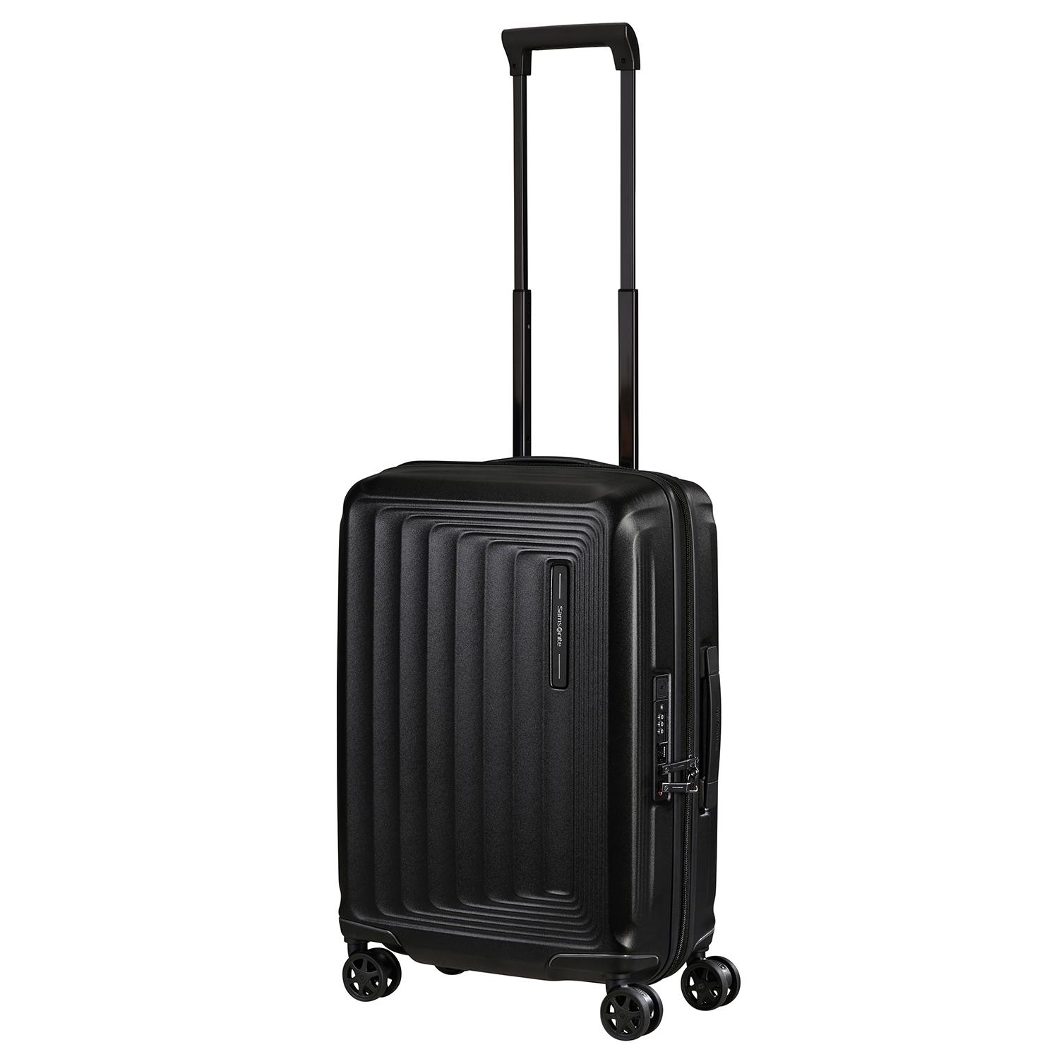 Samsonite Siyah Spinner Nuon Körüklü 4 Tekerlekli 55 cm Kabin Boy Valiz