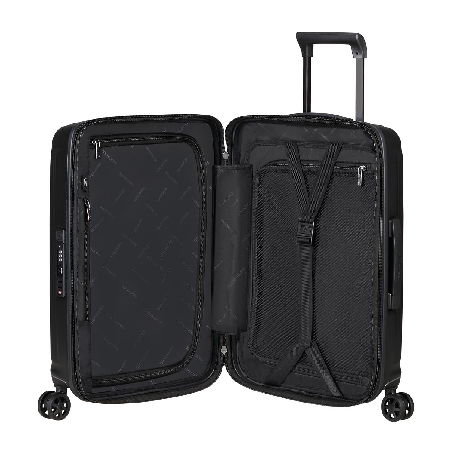 Samsonite Siyah Spinner Nuon Körüklü 4 Tekerlekli 55 cm Kabin Boy Valiz