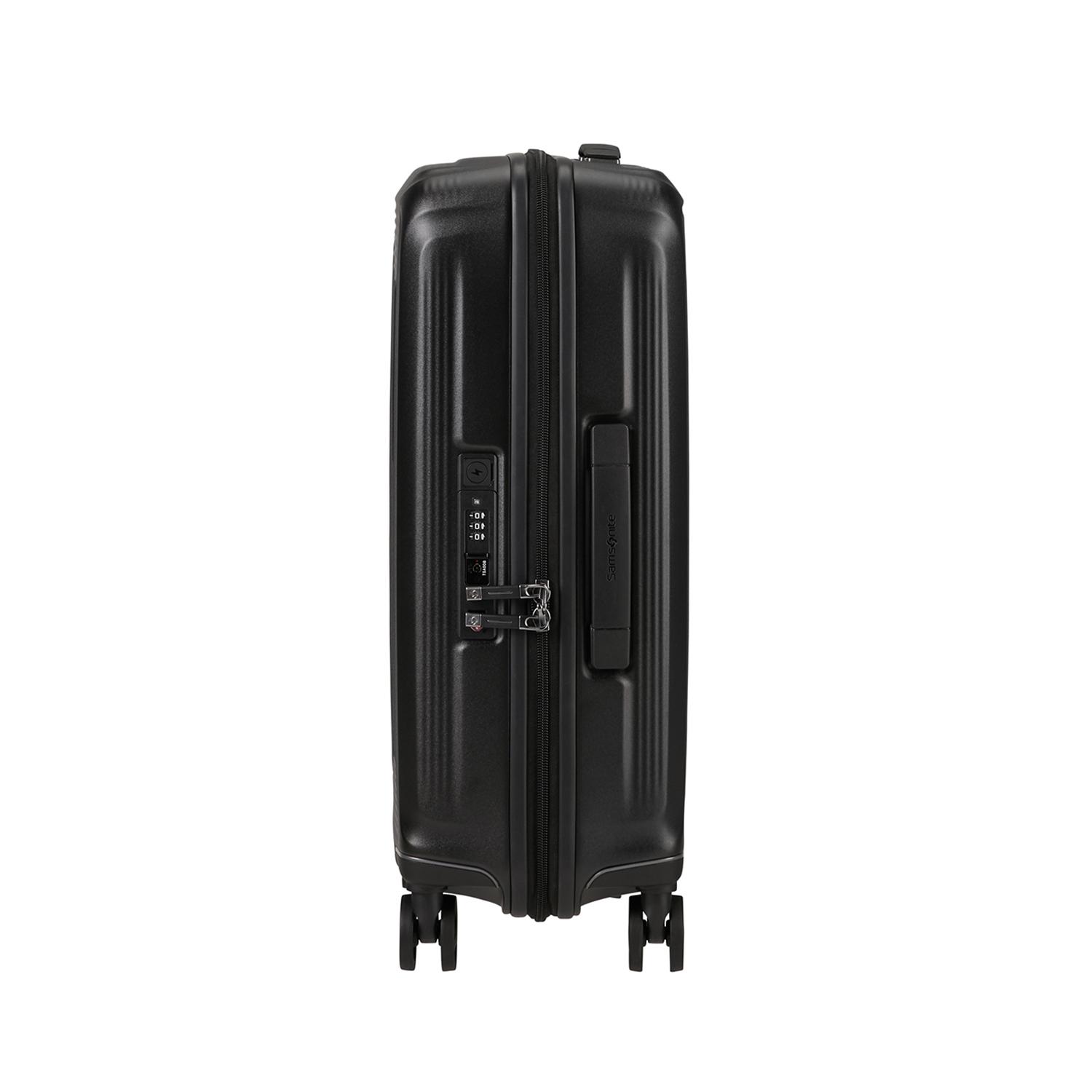 Samsonite Siyah Spinner Nuon Körüklü 4 Tekerlekli 55 cm Kabin Boy Valiz