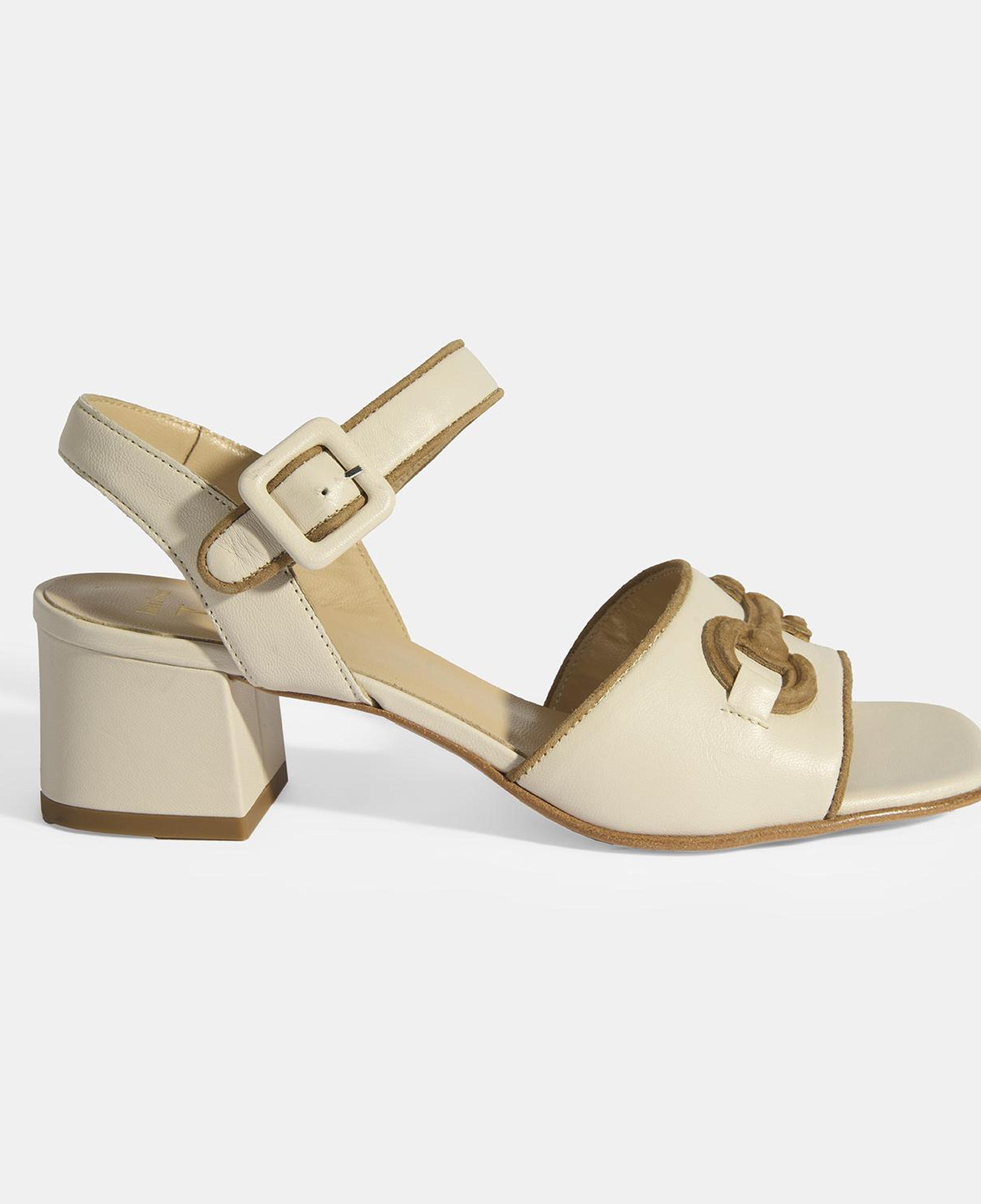 Luca Grossi Kadın Krem Ayarlanabilir Tokalı Deri Sandalet