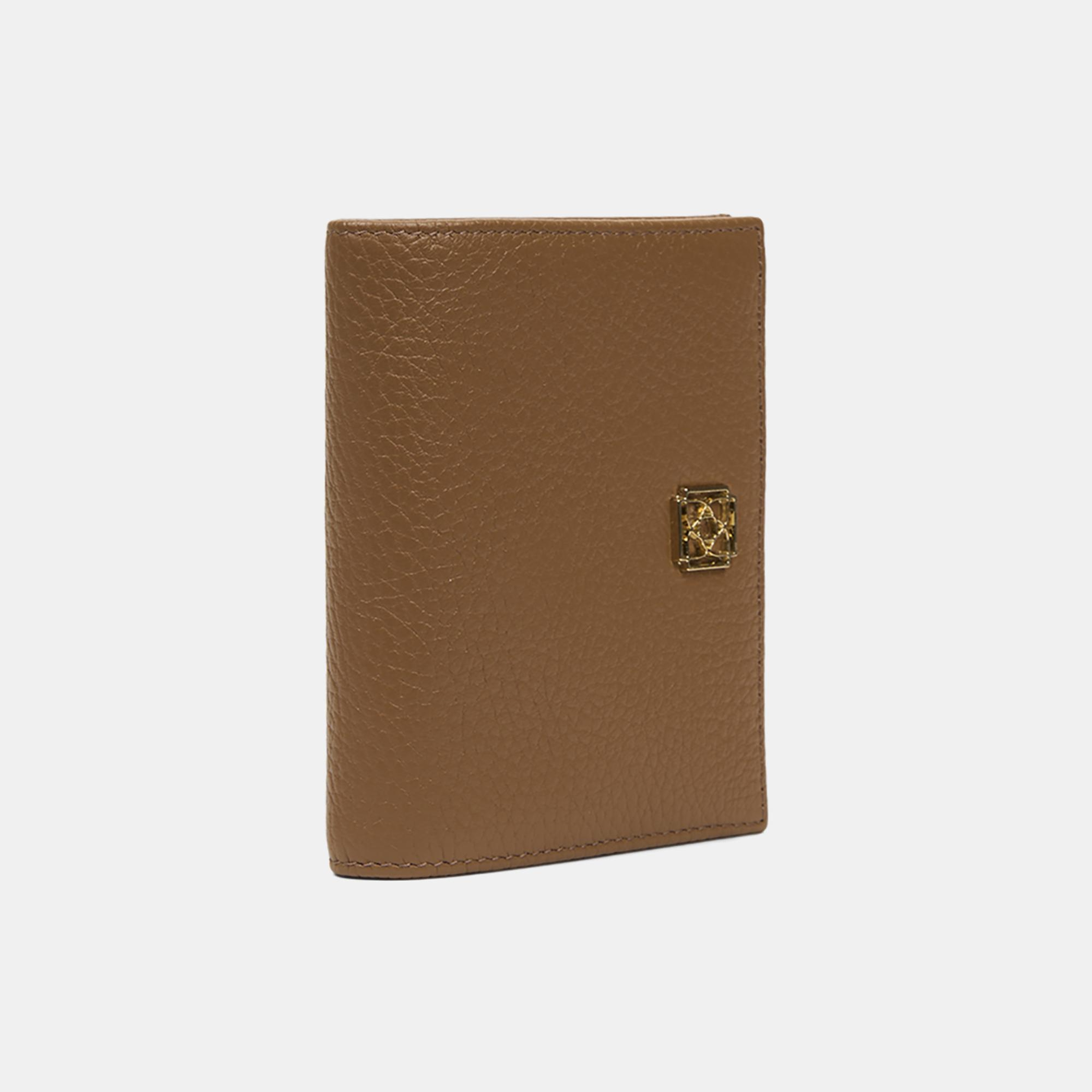 Kadın Taba Logolu Deri Dokulu Cüzdan