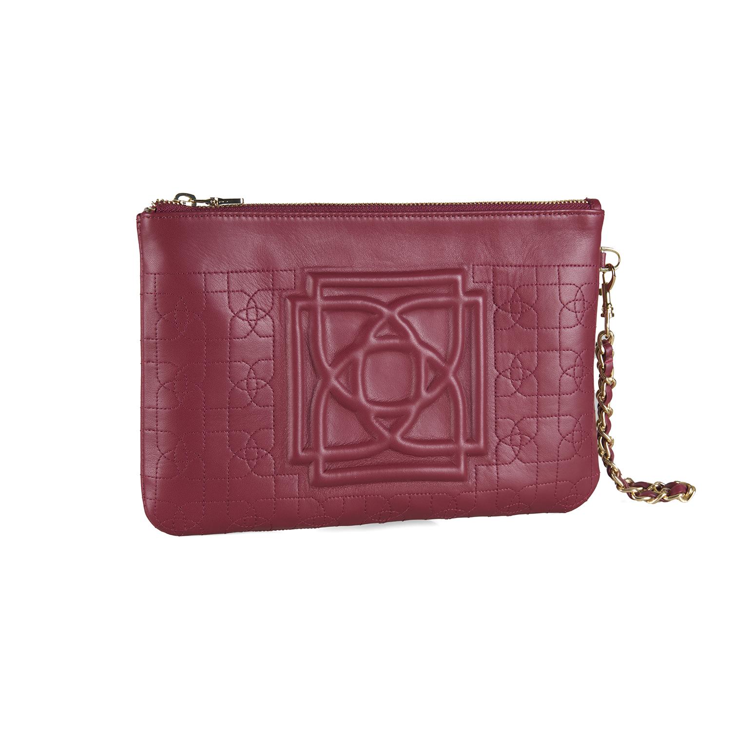 Vionya Bordo Nakışlı El Çantası