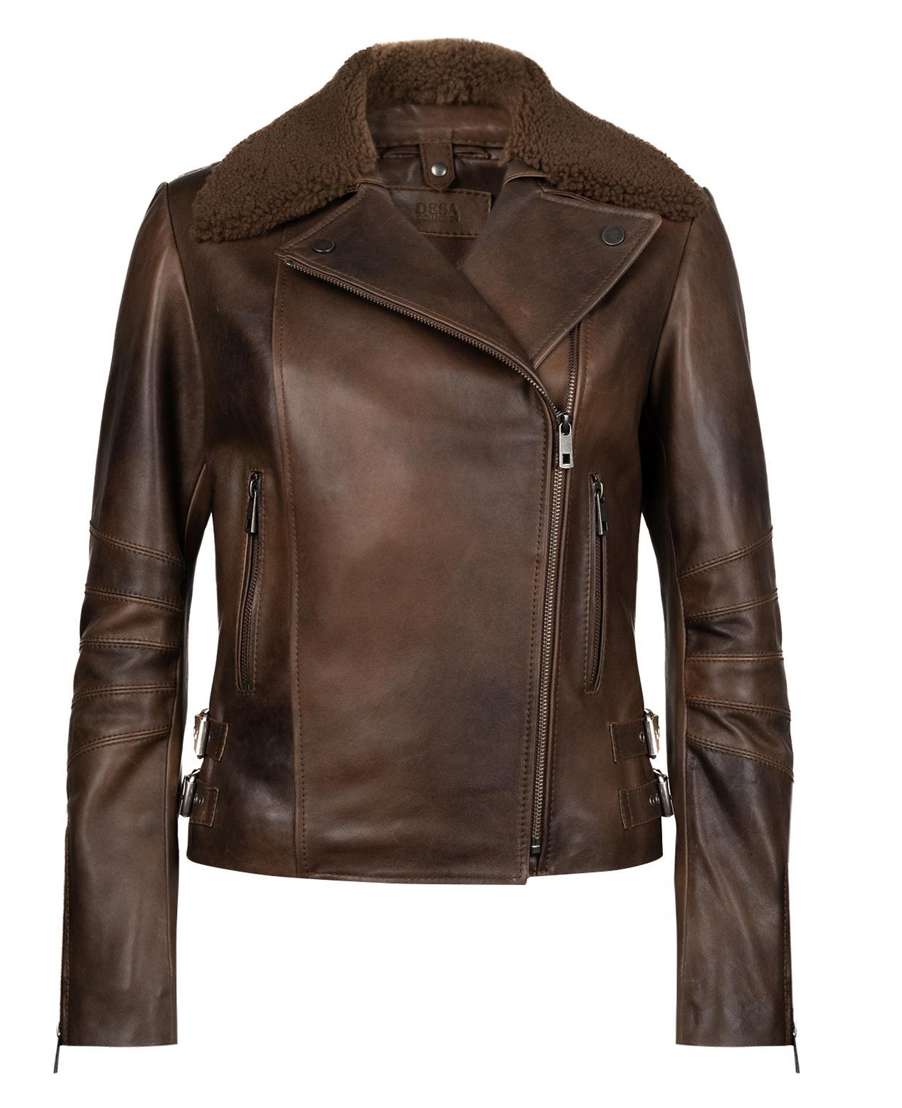 Aira Kadın Vintage Deri Biker Ceket