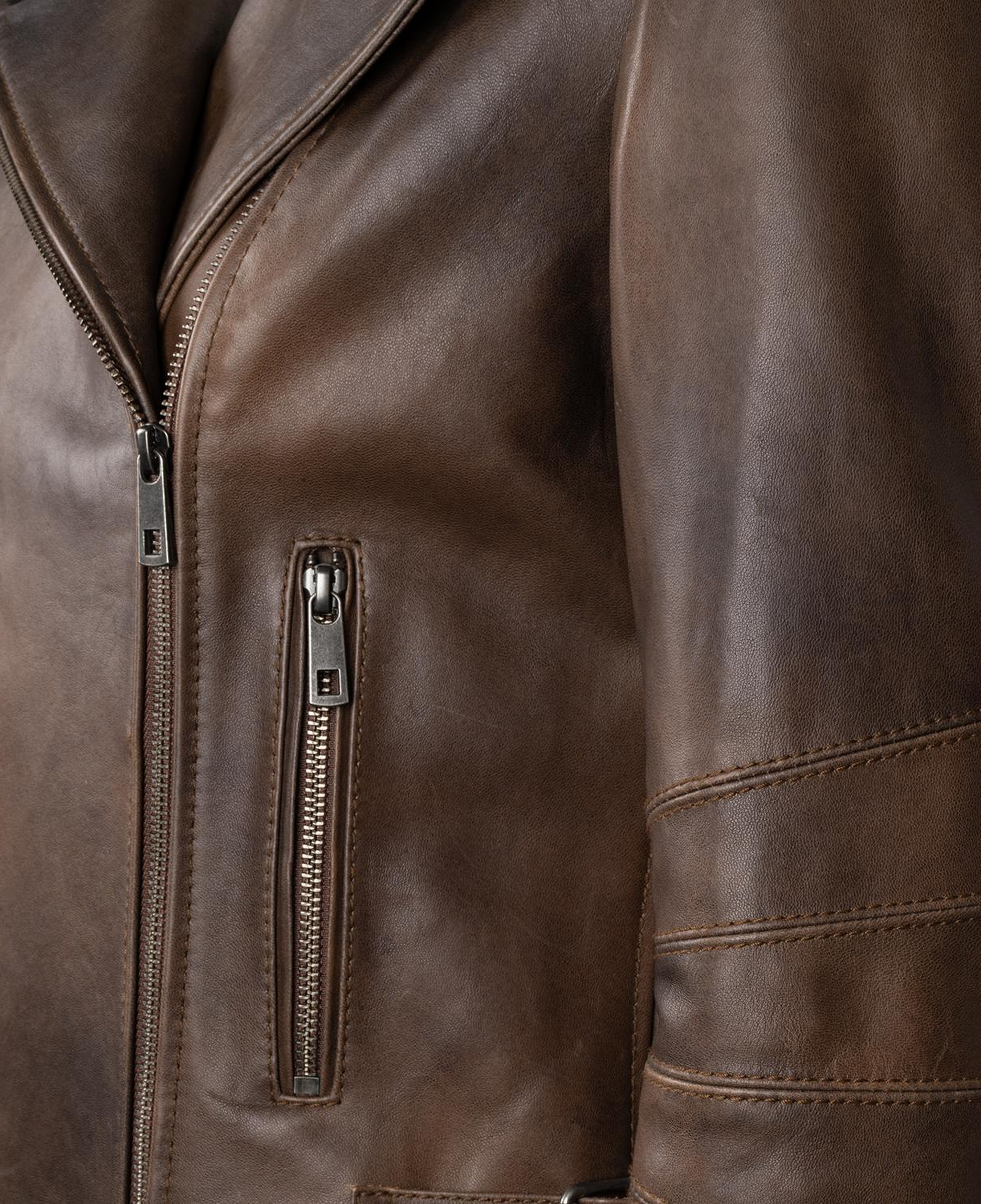 Aira Kadın Vintage Deri Biker Ceket