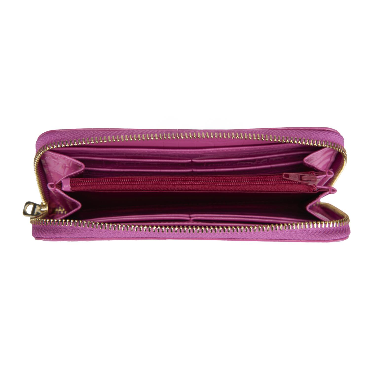 Zane Pembe Kadın Kroko Baskılı Deri Cüzdan