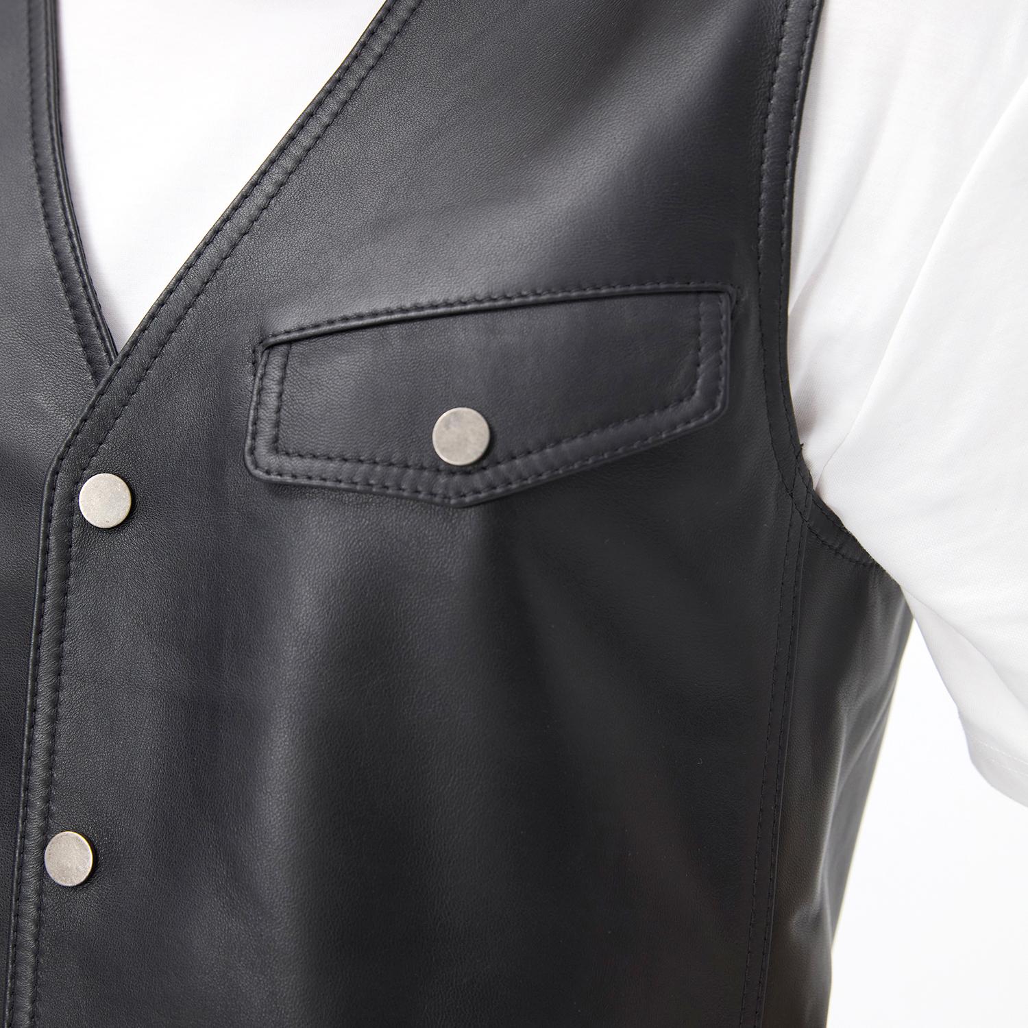 Aditsan Siyah Erkek Deri Yelek