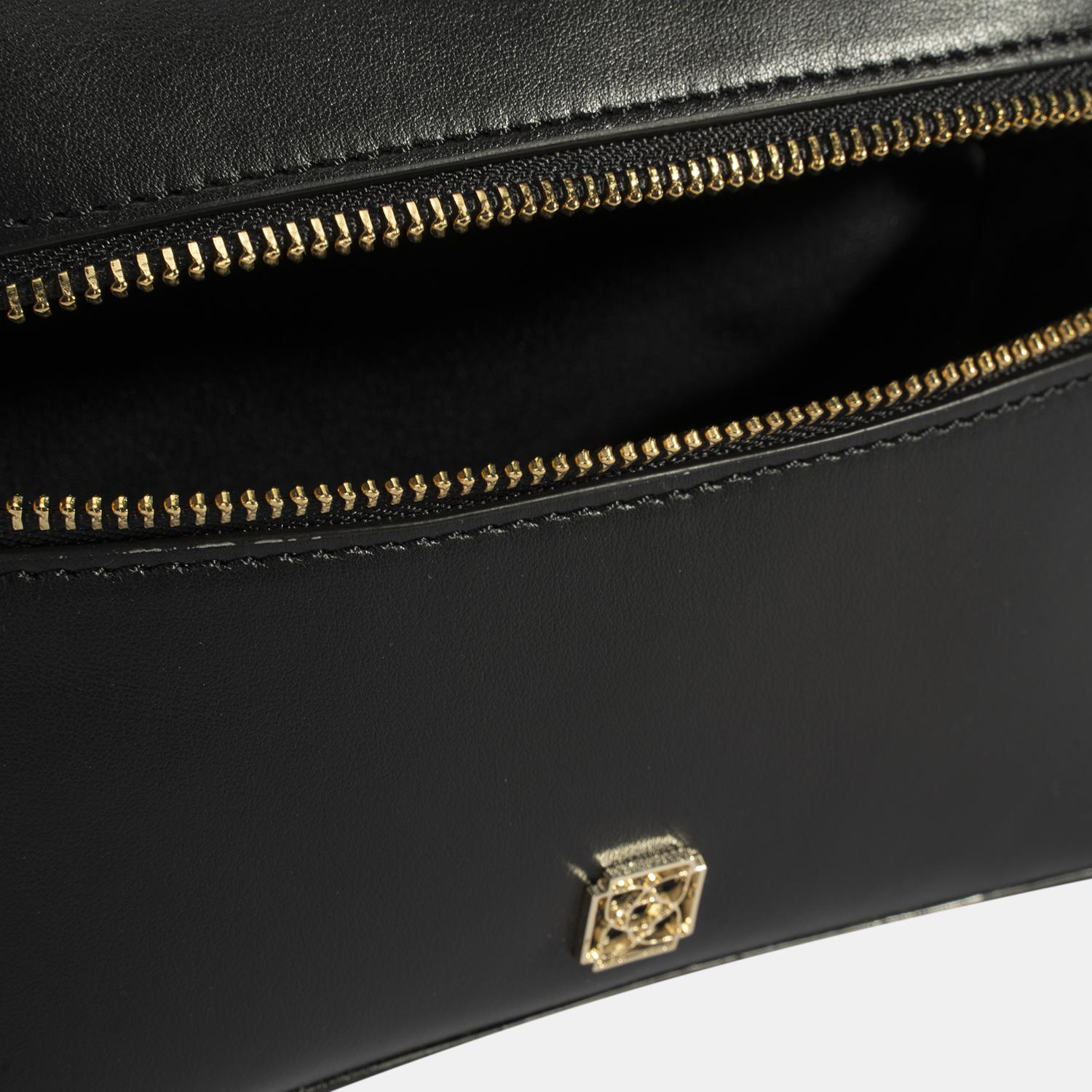 Kadın Siyah Mini Deri El Çantası