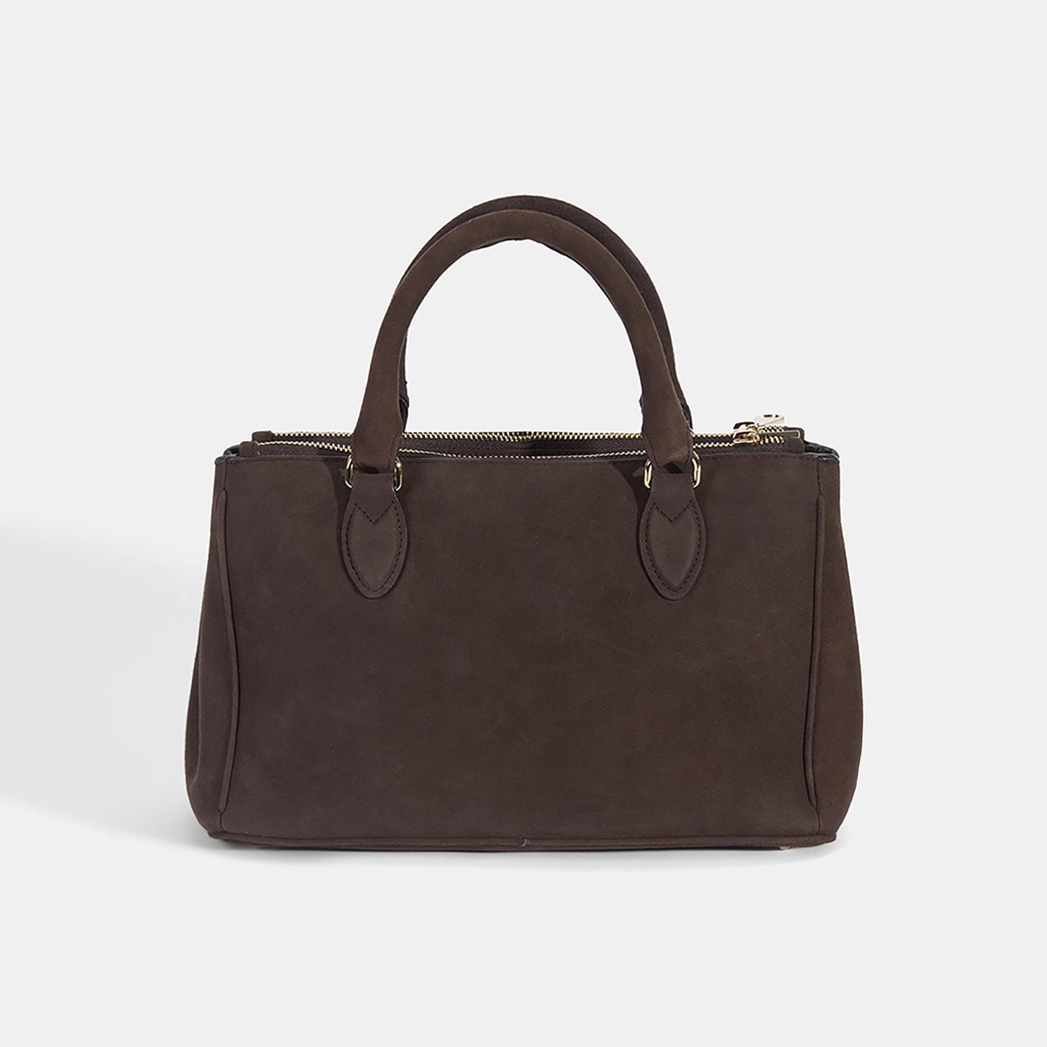 Kadın Acı Kahve Püskül Detaylı Süet El Çantası