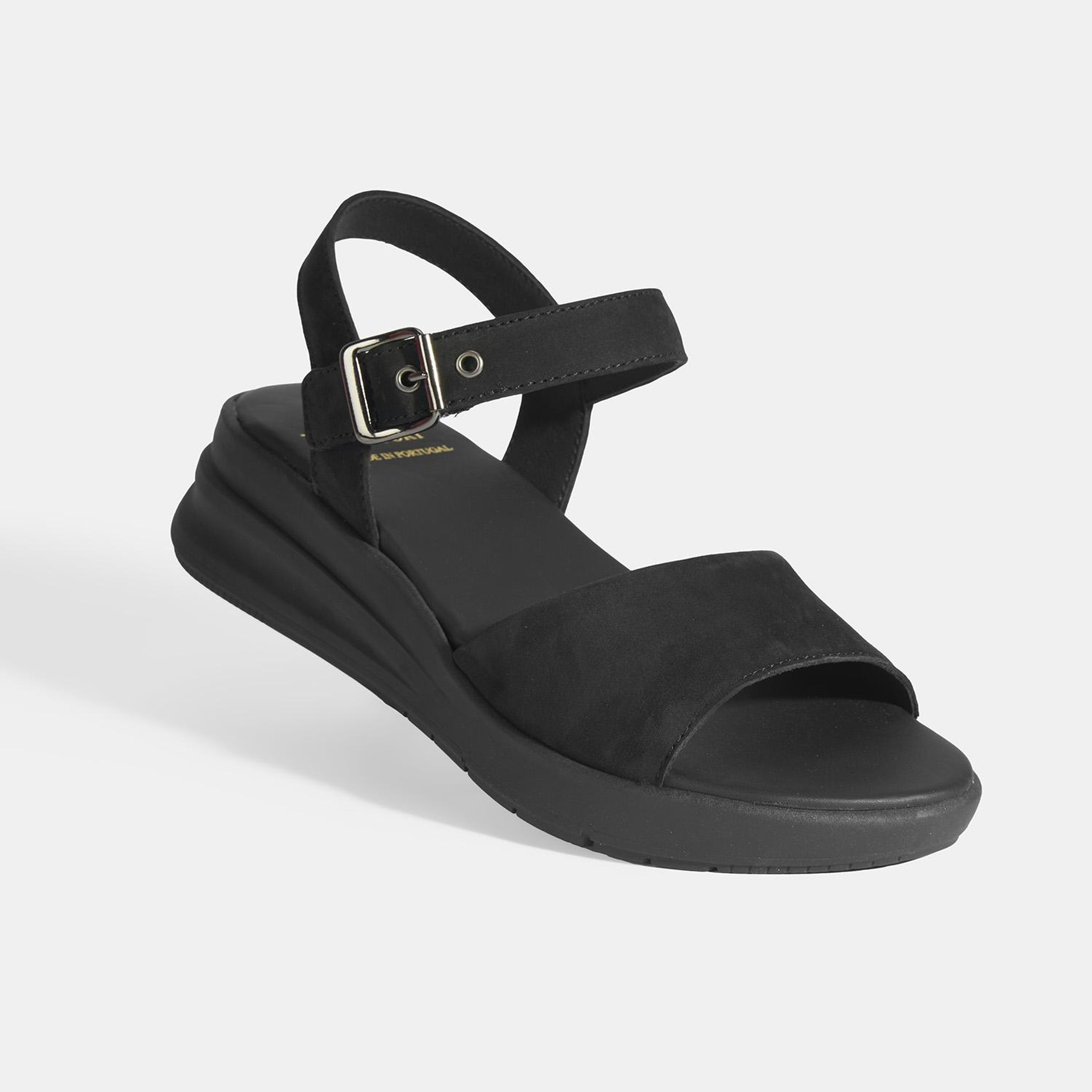 Selinna Siyah Kadın DesaComfort Deri Sandalet