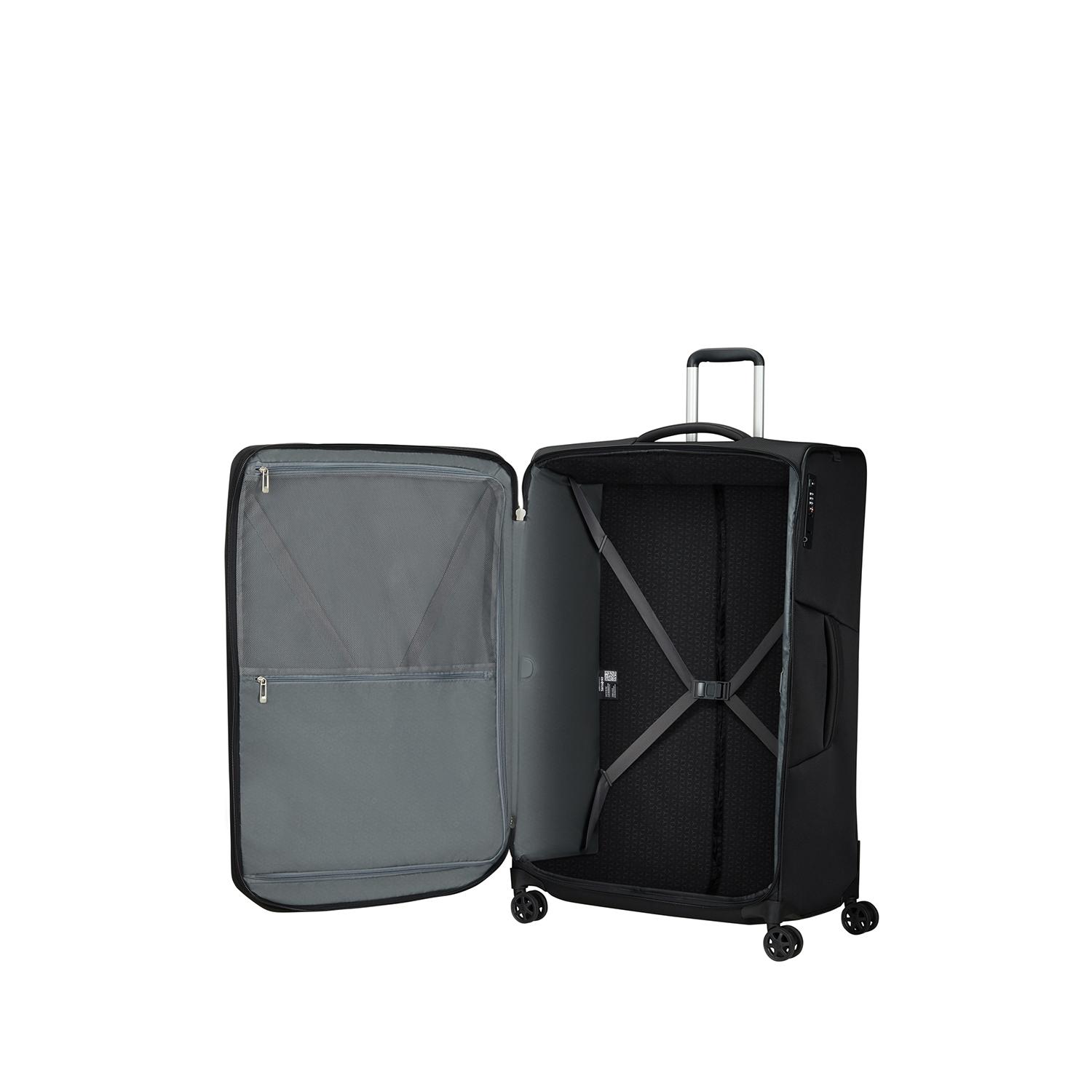 Samsonite Siyah Spinner Respark - Körüklü 4 Tekerlekli Büyük Boy Valiz 82 cm