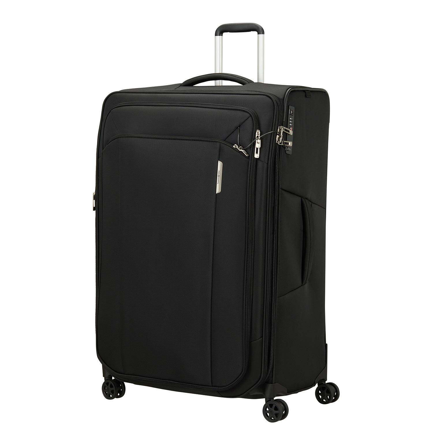 Samsonite Siyah Spinner Respark - Körüklü 4 Tekerlekli Büyük Boy Valiz 82 cm
