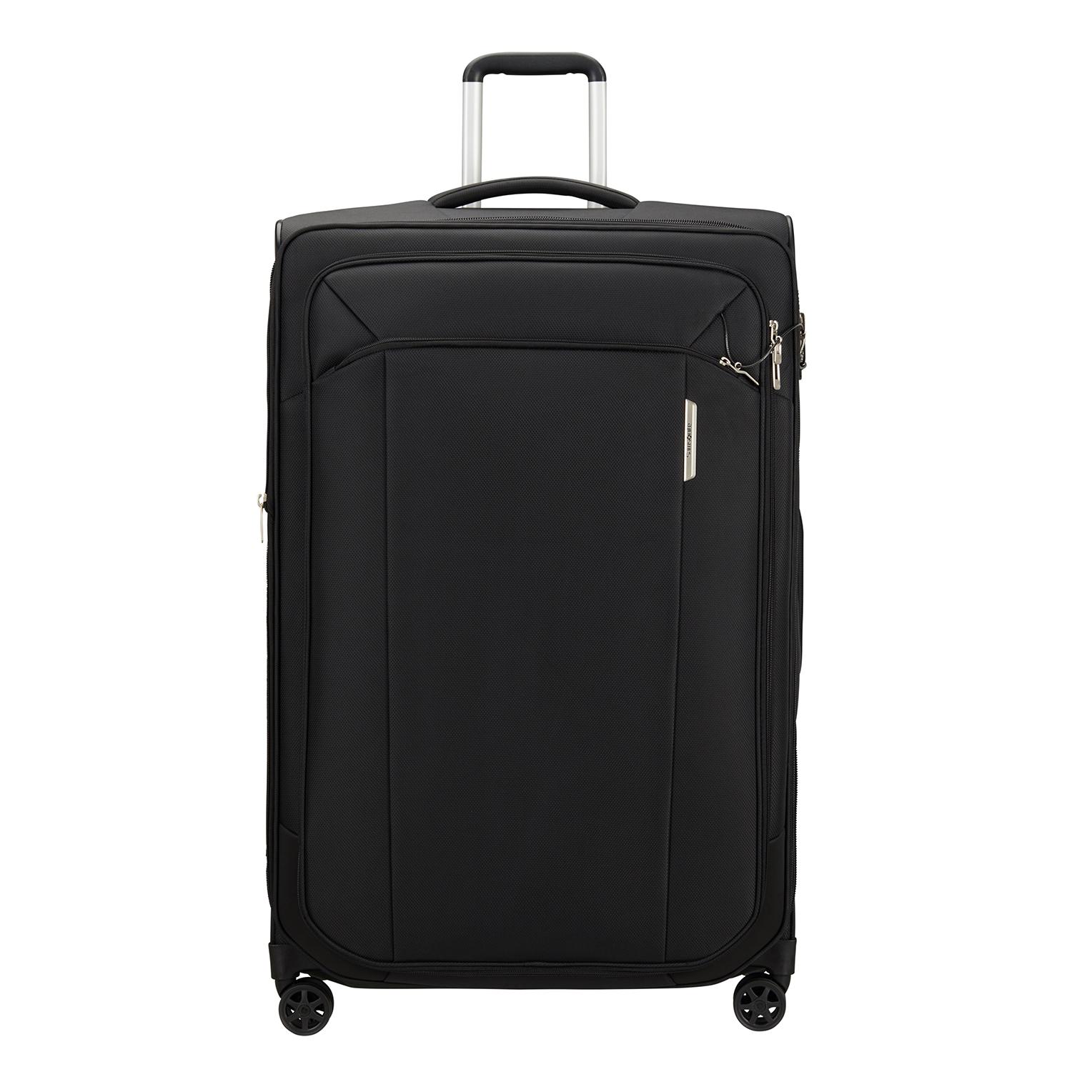 Samsonite Siyah Spinner Respark - Körüklü 4 Tekerlekli Büyük Boy Valiz 82 cm