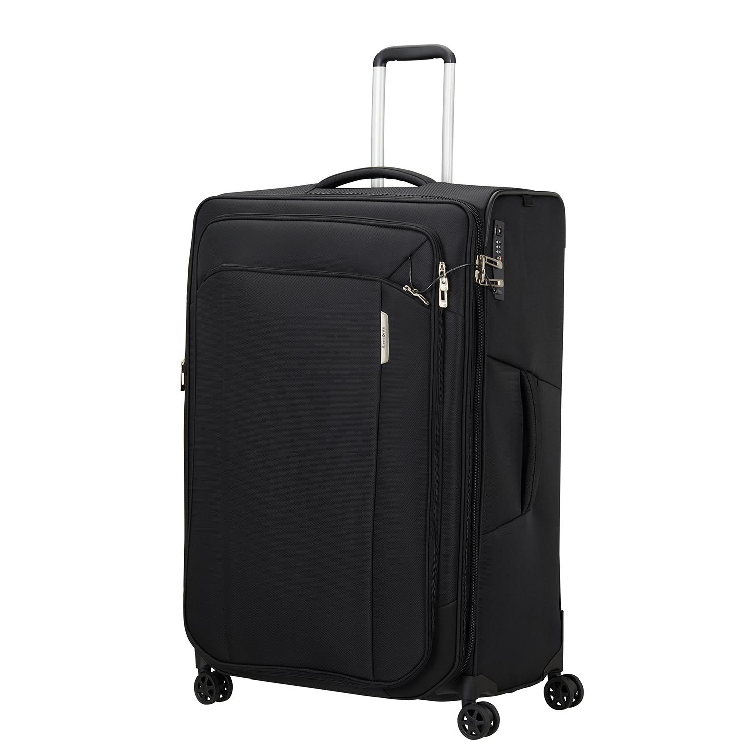 Samsonite Siyah Spinner Respark - Körüklü 4 Tekerlekli Büyük Boy Valiz 82 cm