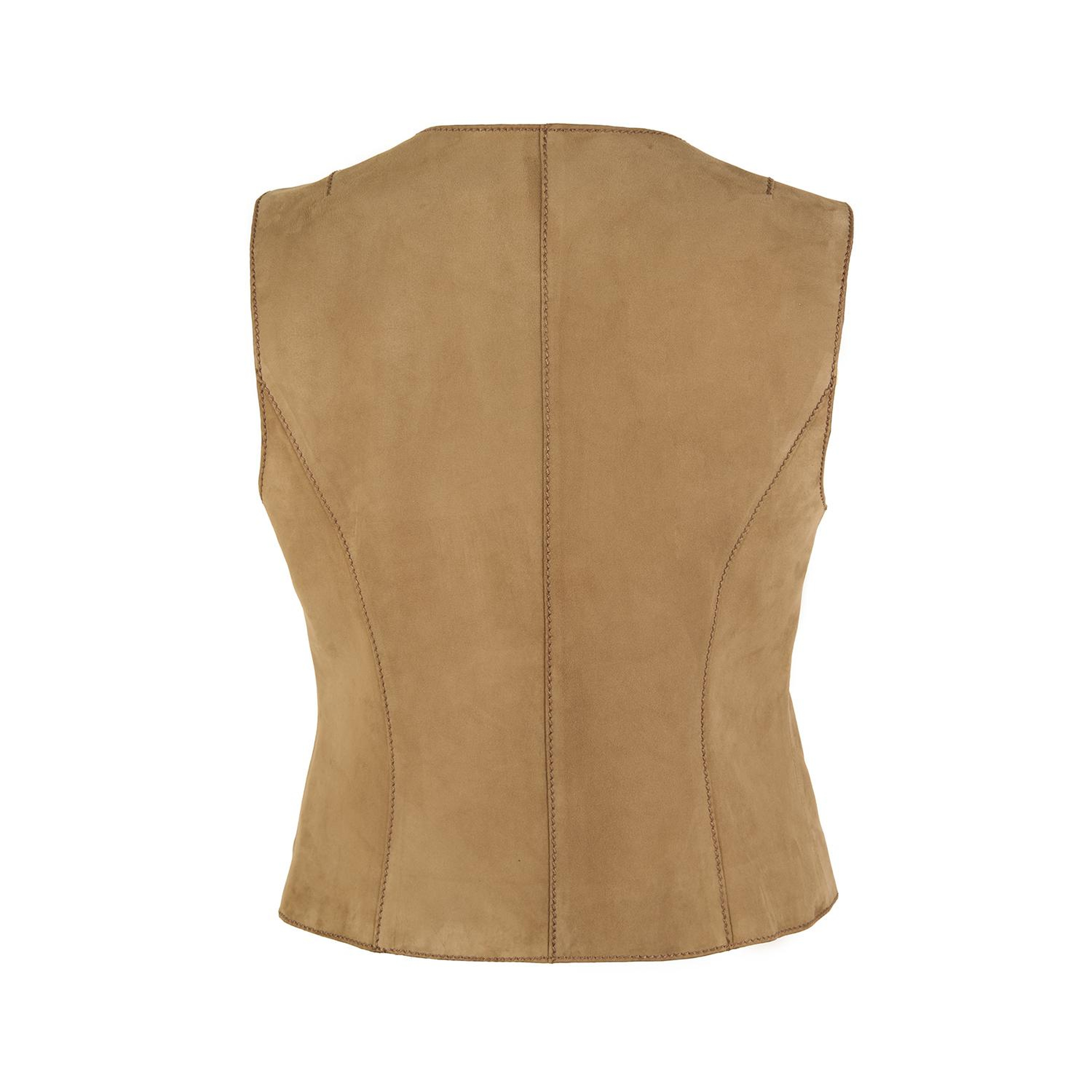 Alaqua Kahve Kadın Süet Deri Yelek