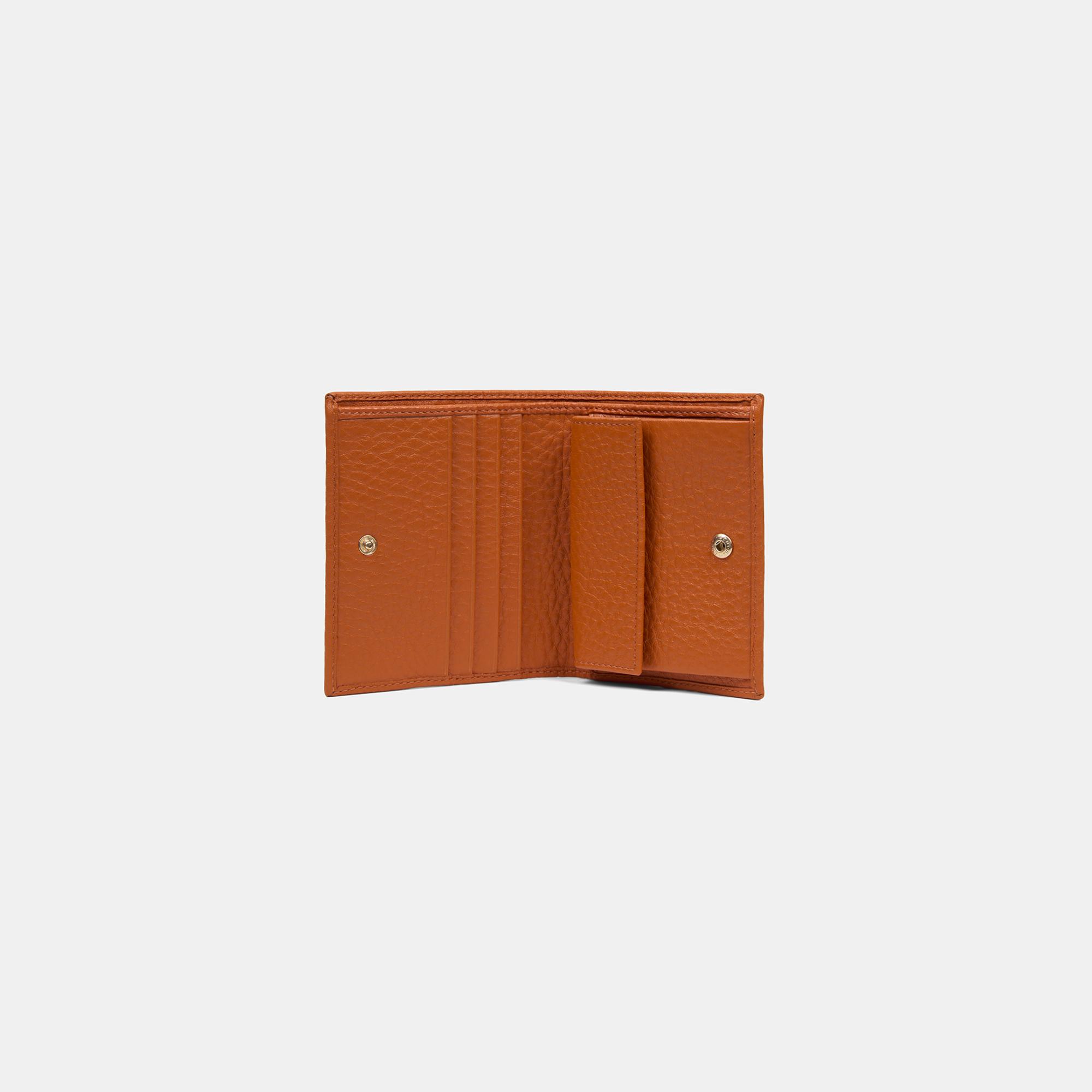 Kadın Turuncu Logolu Deri Dokulu Cüzdan