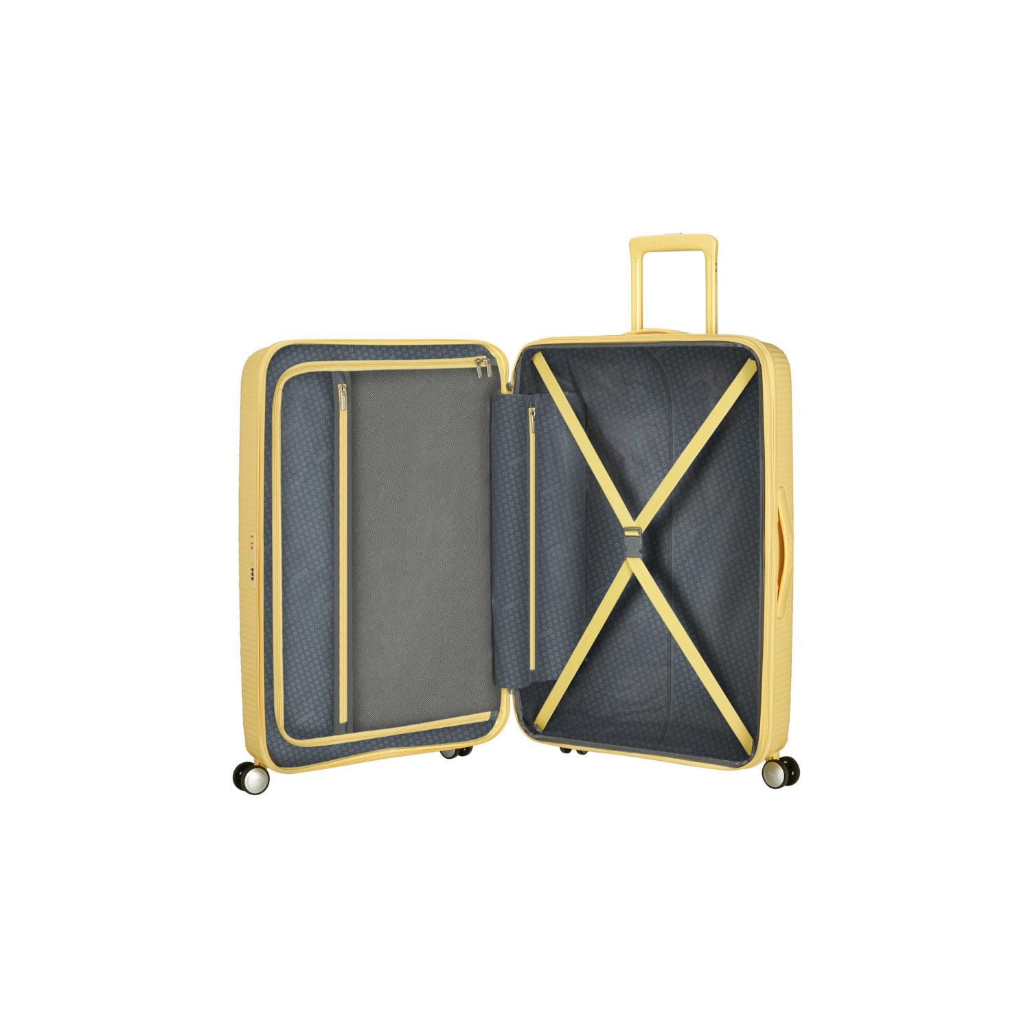 American Tourister Sarı Soundbox - Körüklü 77 cm Büyük Sert Valiz