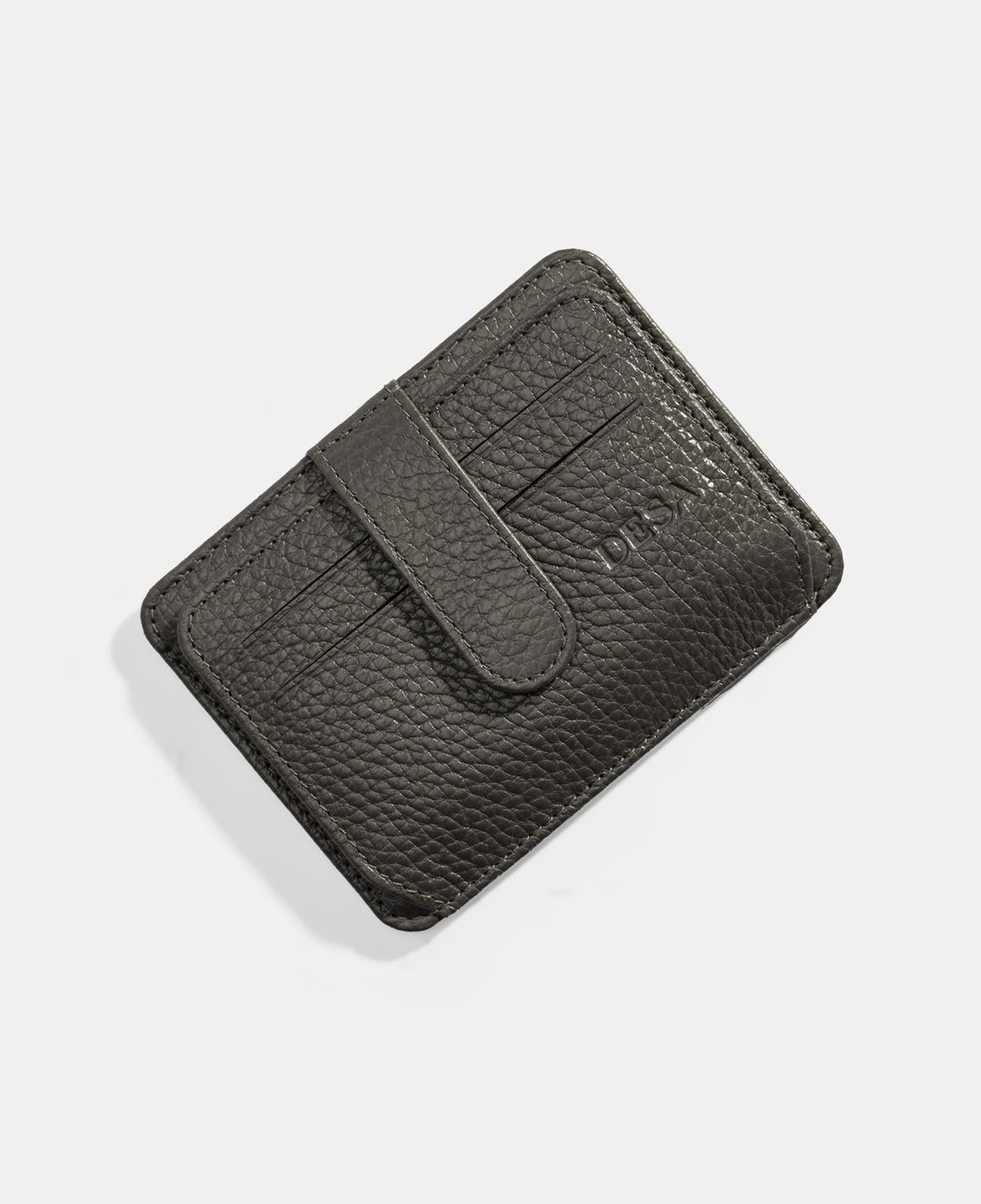 Erkek Koyu Gri Deri Kartlık