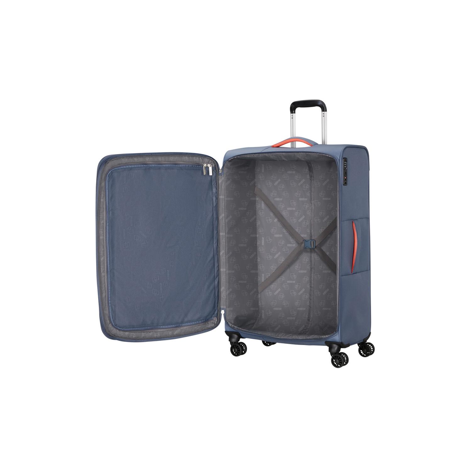 American Tourister Mavi Cloudrider 4 Tekerlekli Büyük Boy Valiz 78 cm